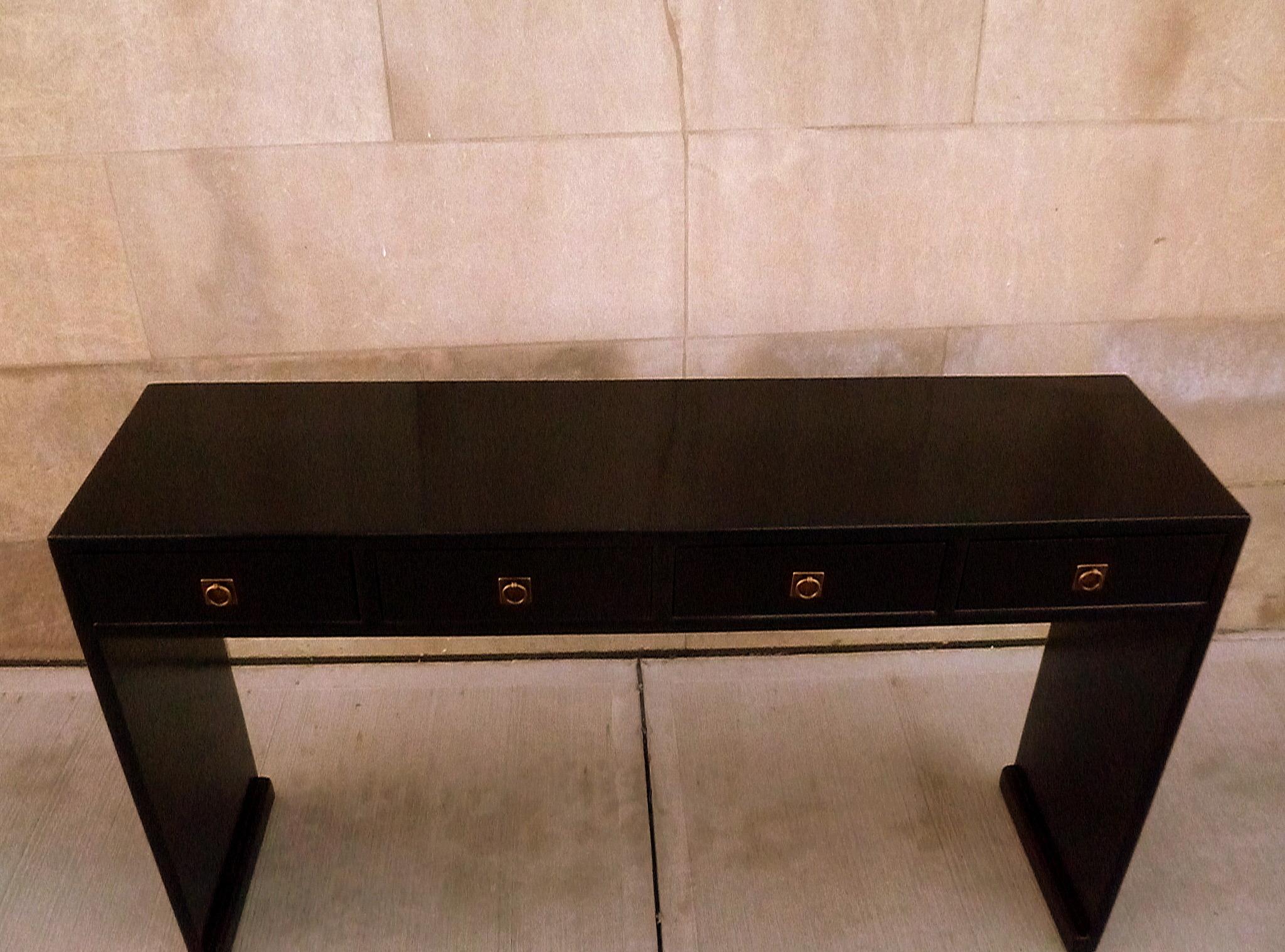Table console en laque noire en vente 1