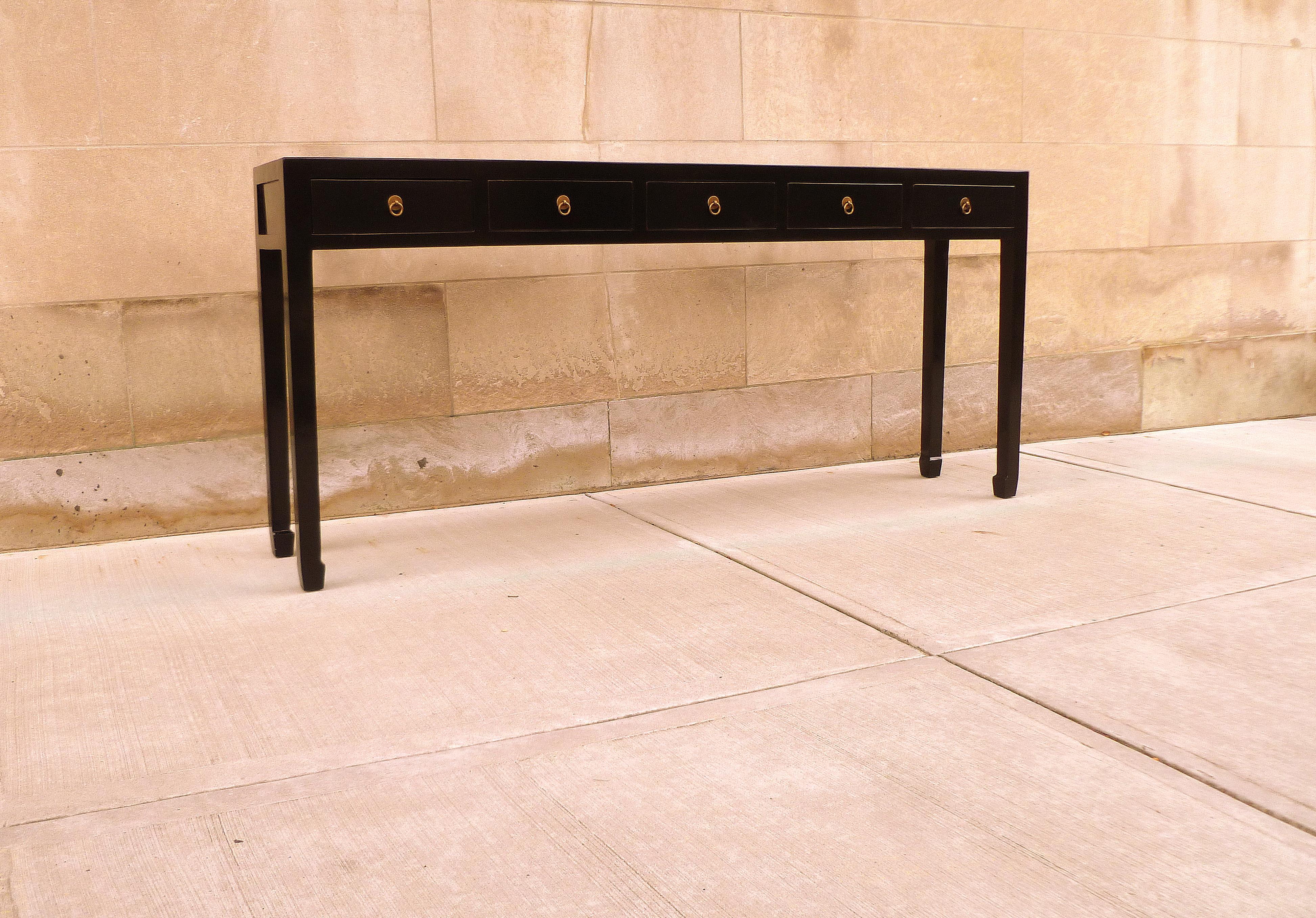 Table console en laque noire en vente 2