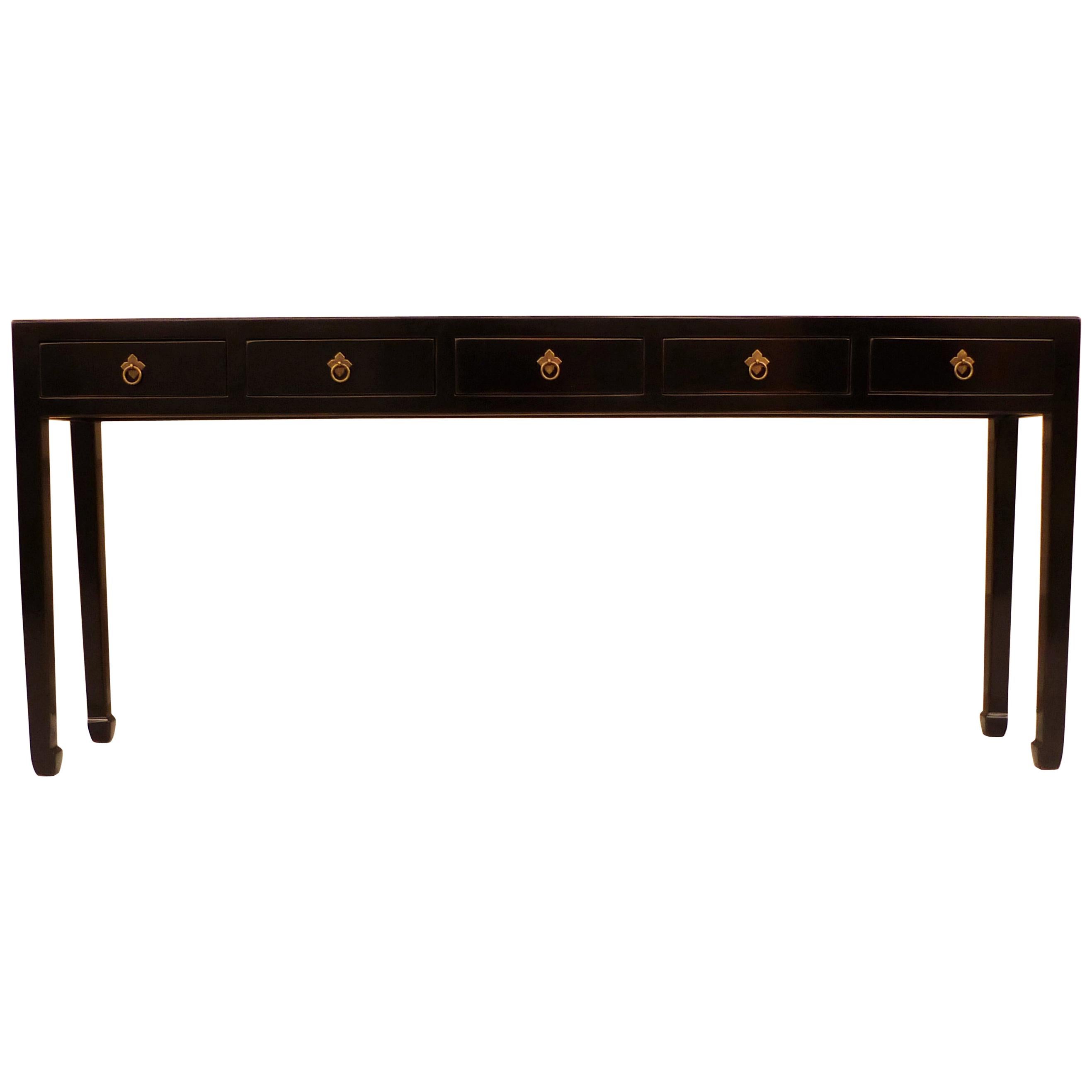 Fine Black Lacquer Console Table