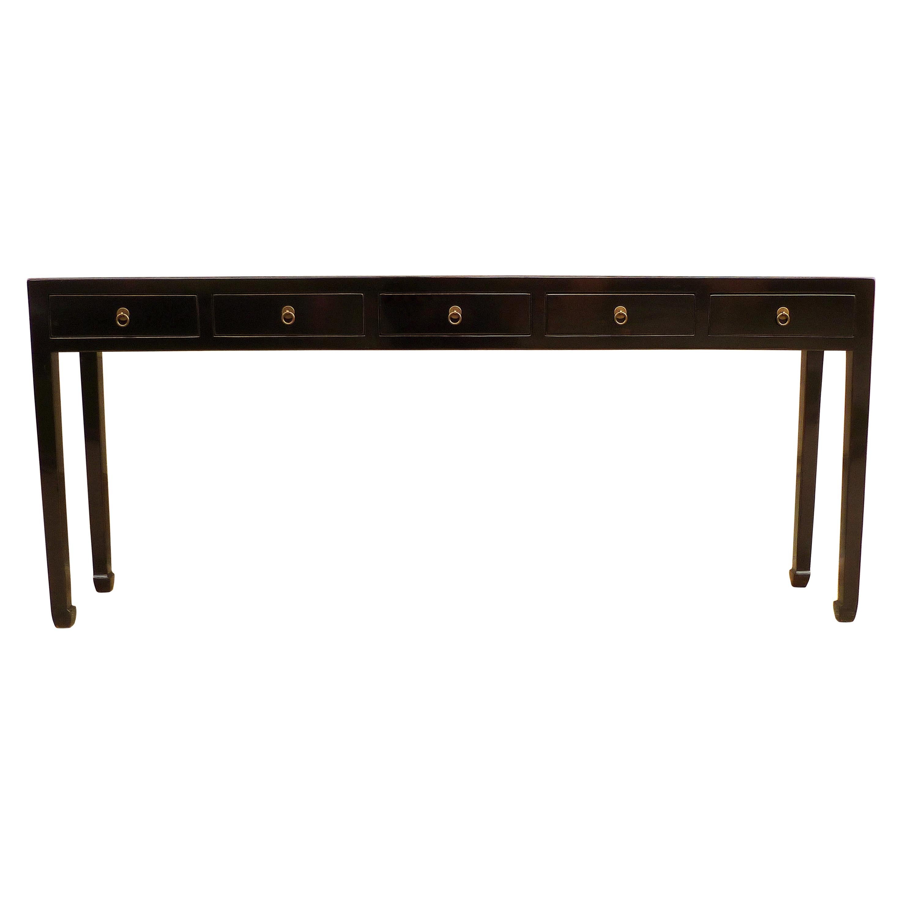 Fine Black Lacquer Console Table