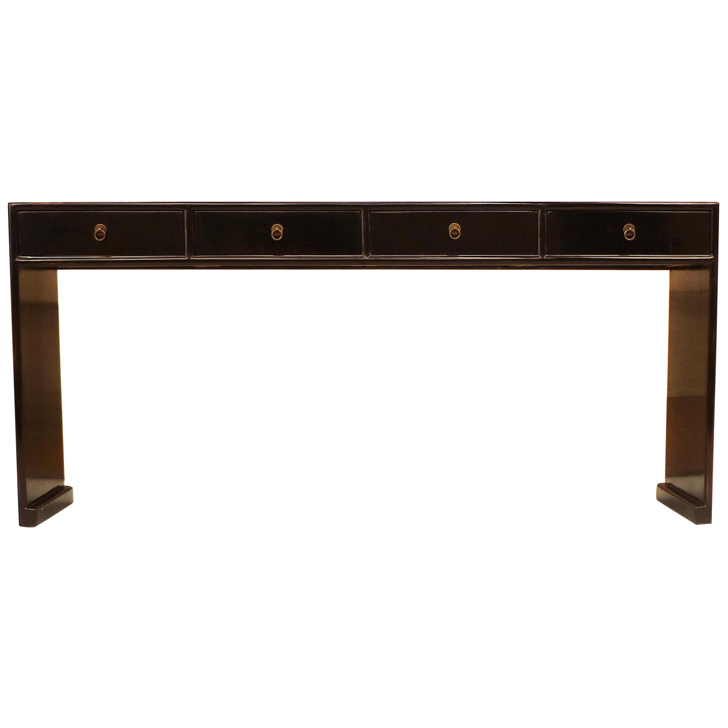 Fine Black Lacquer Console Table