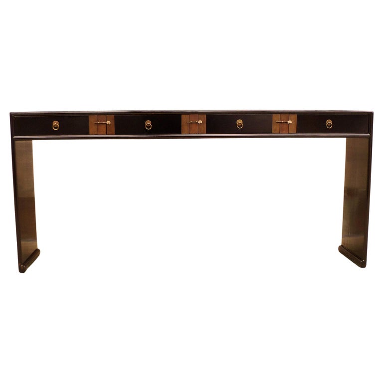 Fine Black Lacquer Console Table For Sale at 1stDibs