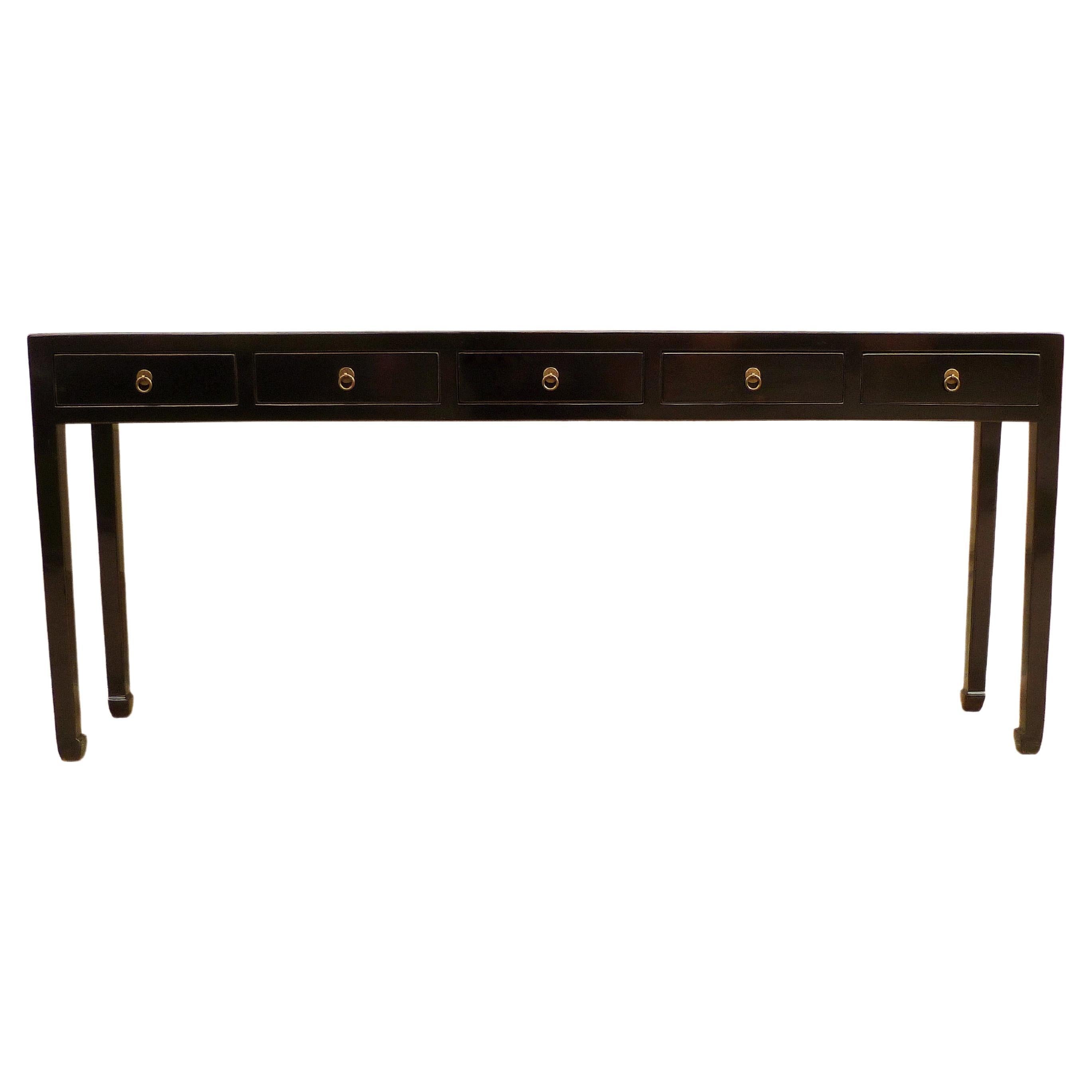 Fine Black Lacquer Console Table For Sale at 1stDibs