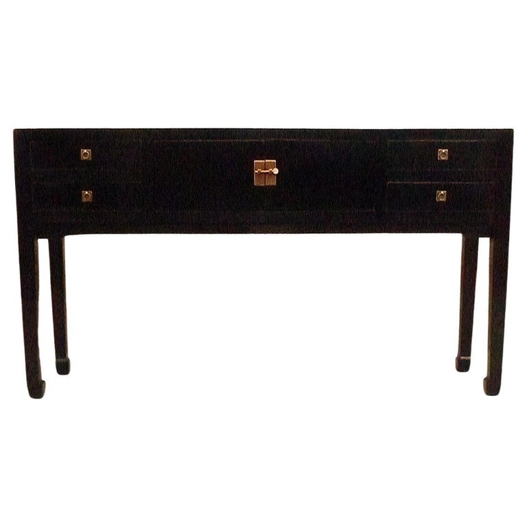 Fine Black Lacquer Console Table For Sale at 1stDibs