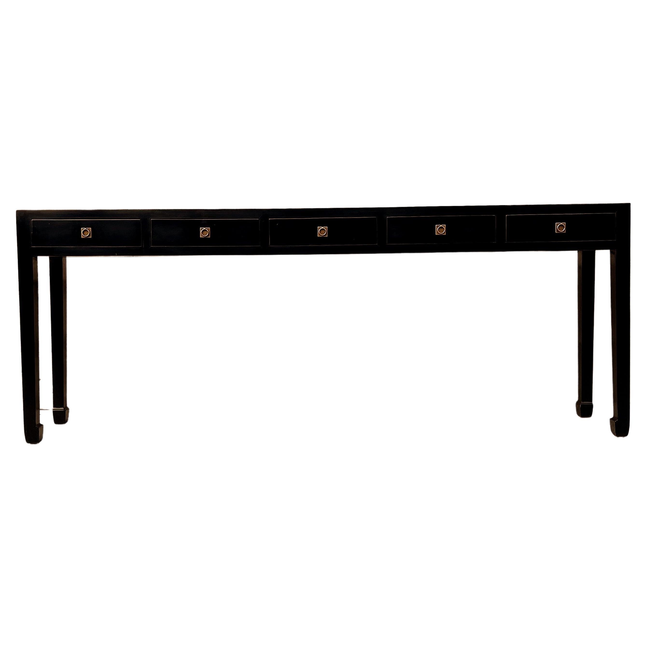 Table console en laque noire en vente
