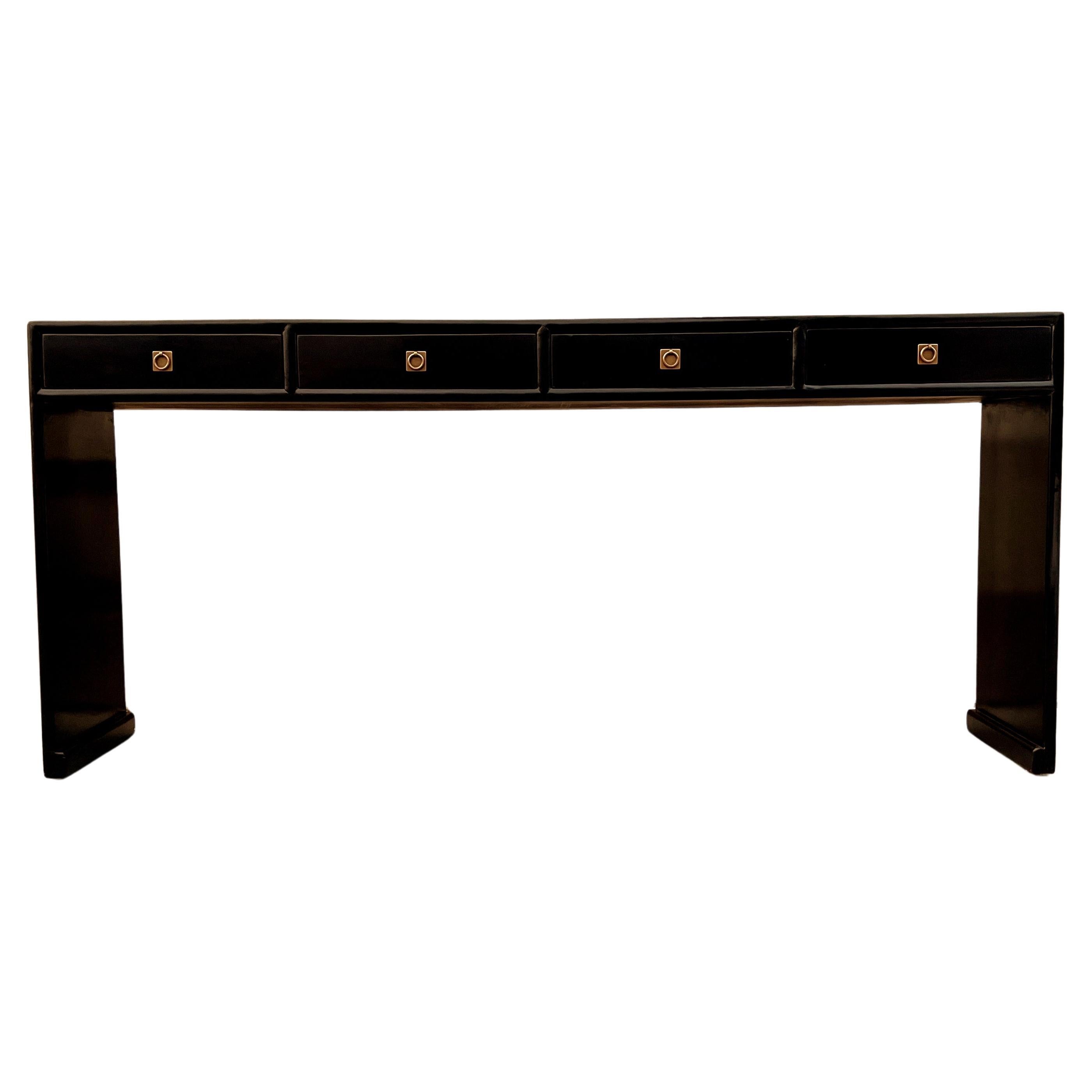 Table console en laque noire en vente