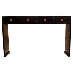 Retro Fine Black Lacquer Console Table