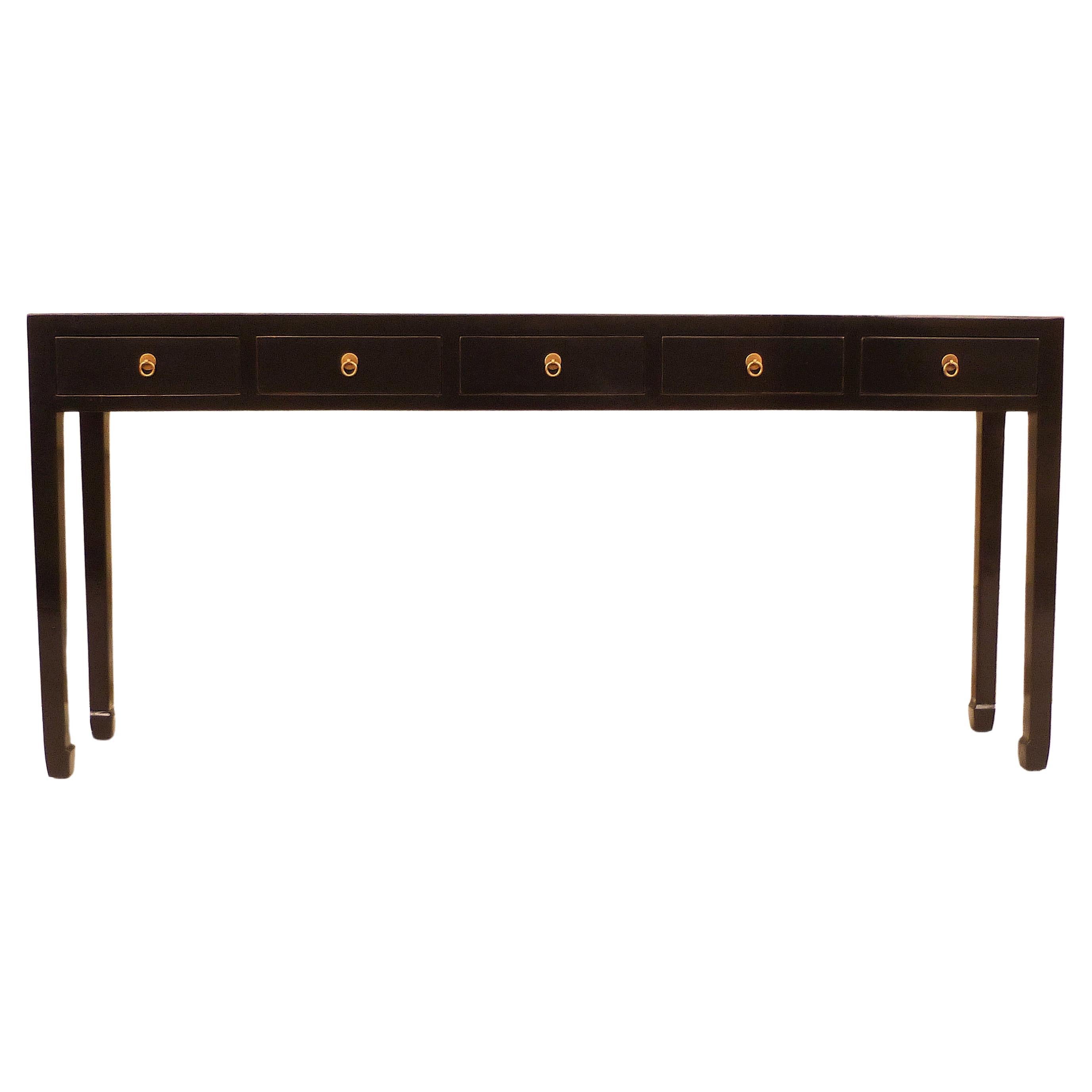 Table console en laque noire
