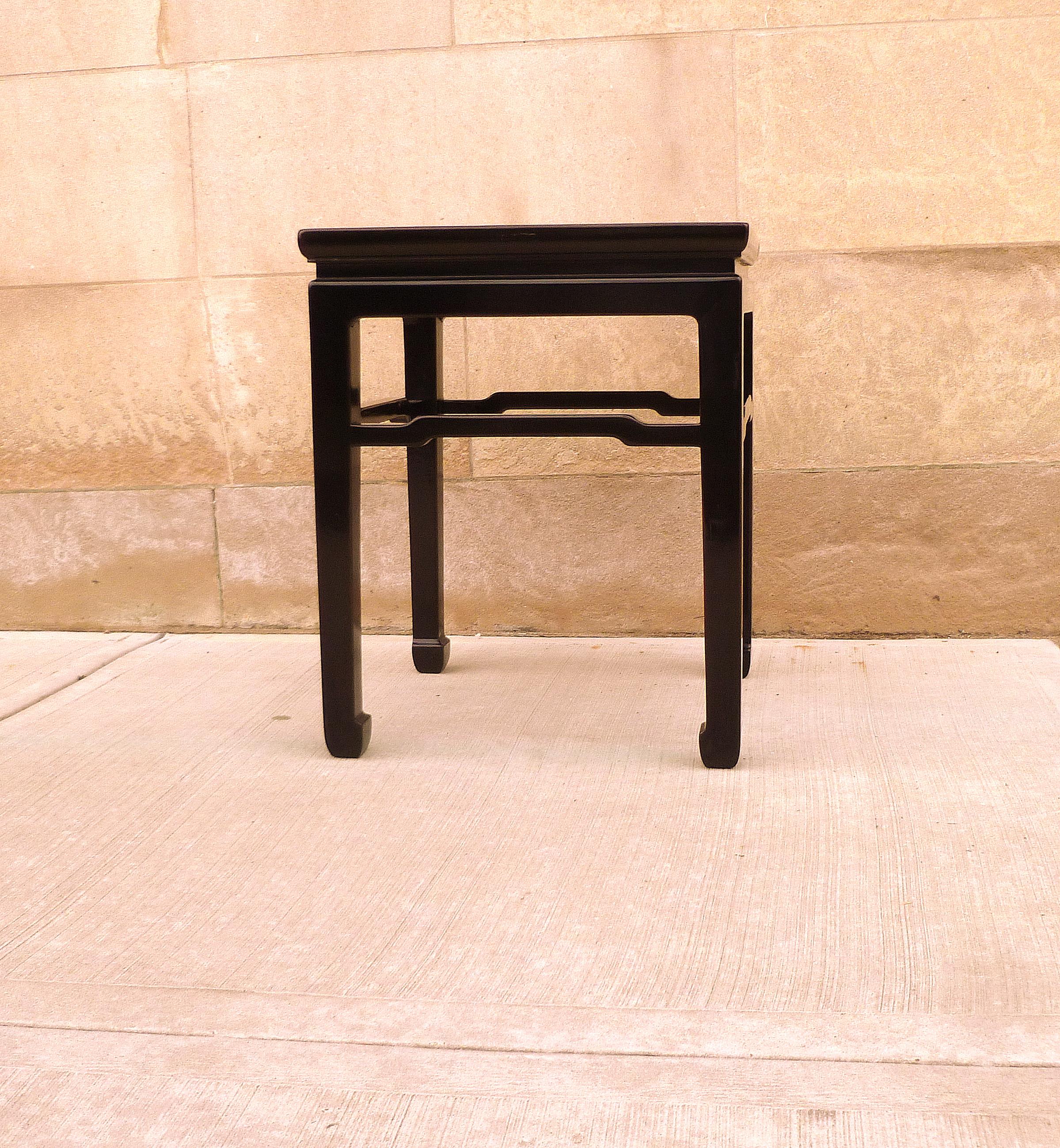 Ming Fine Black Lacquer End Table