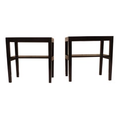 Fine Black Lacquer End Tables