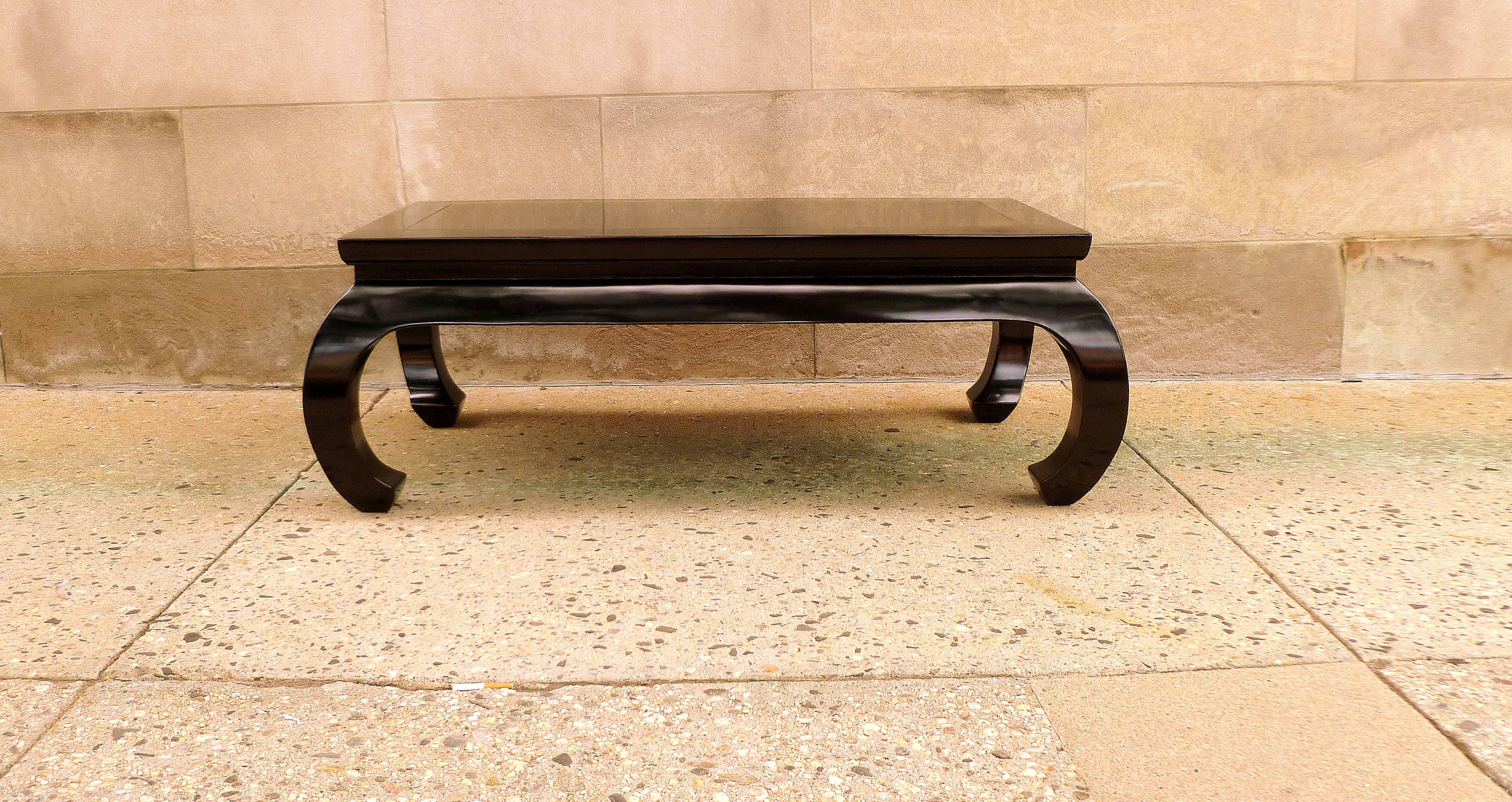 Fine black lacquer low table. Simple and elegant, beautiful color, lines and form. We carry fine quality furniture with elegant finished and has been appeared many times in 