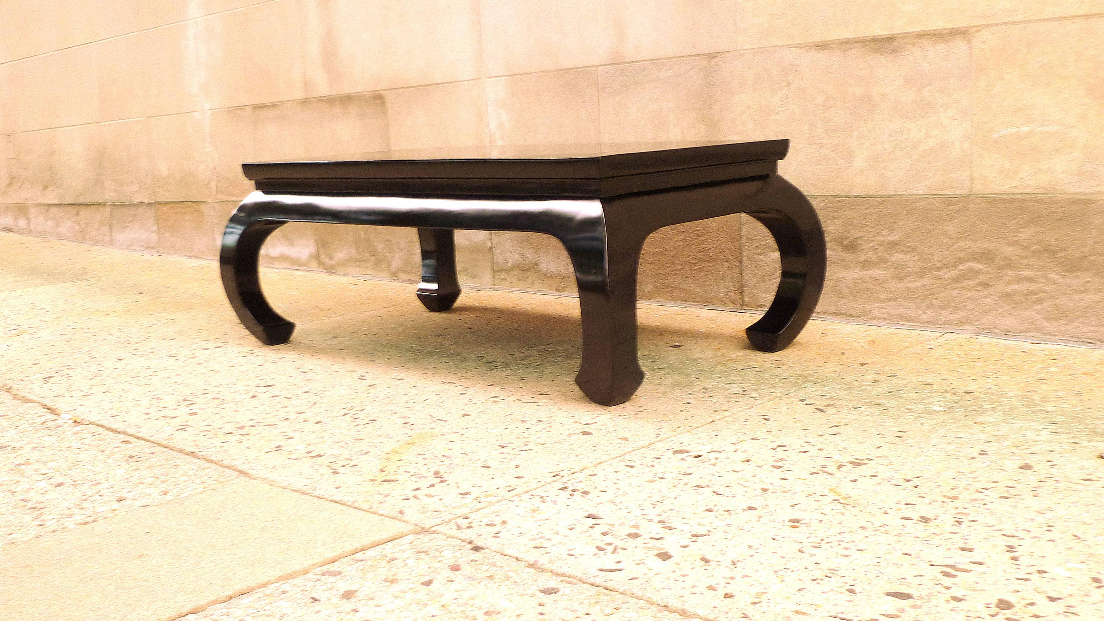 Fine Black Lacquer Low Table In Excellent Condition In Greenwich, CT