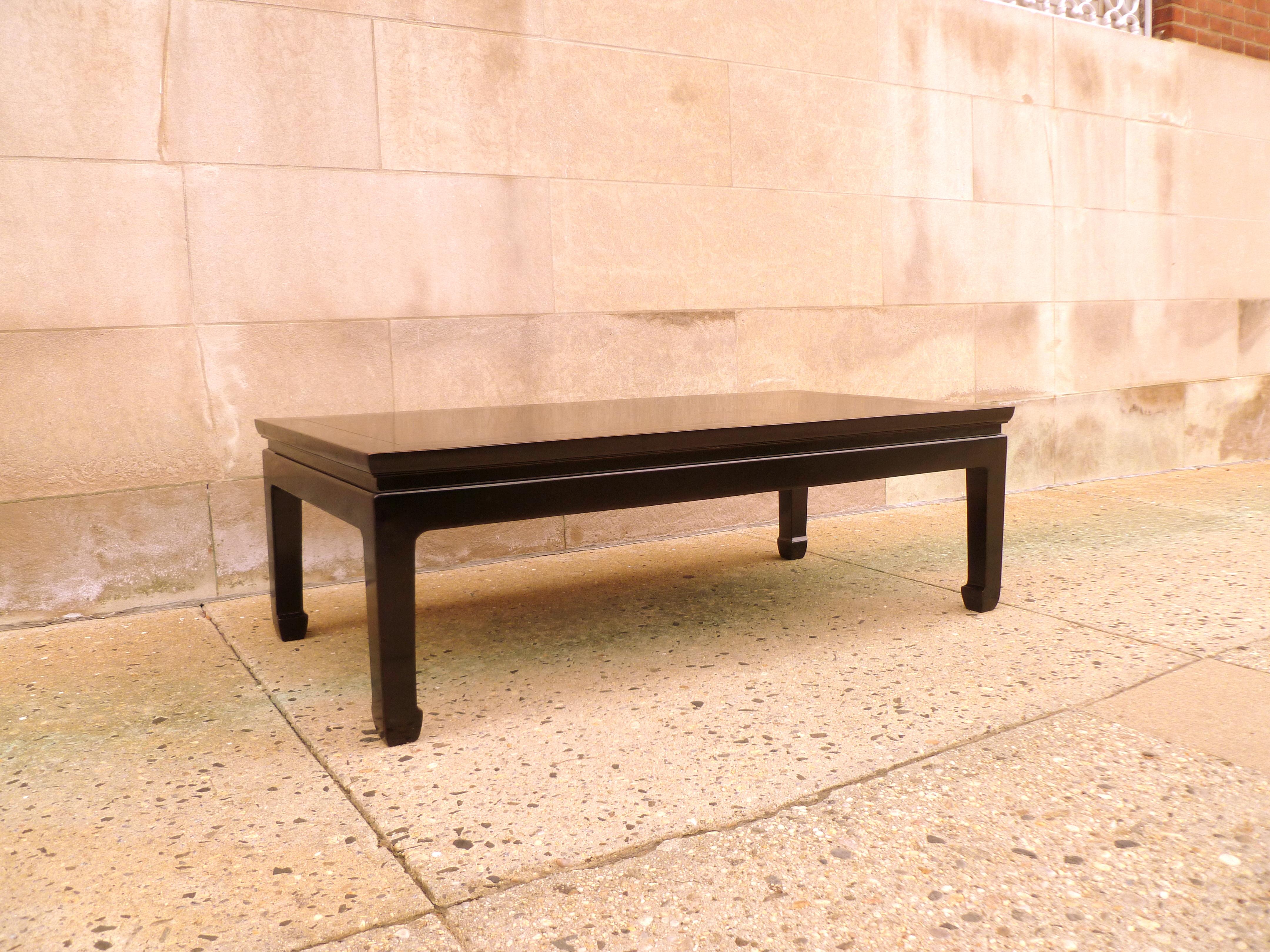 20th Century Fine Black Lacquer Low Table