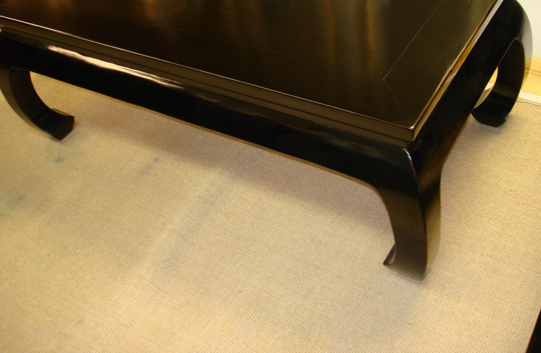 20th Century Fine Black Lacquer Low Table