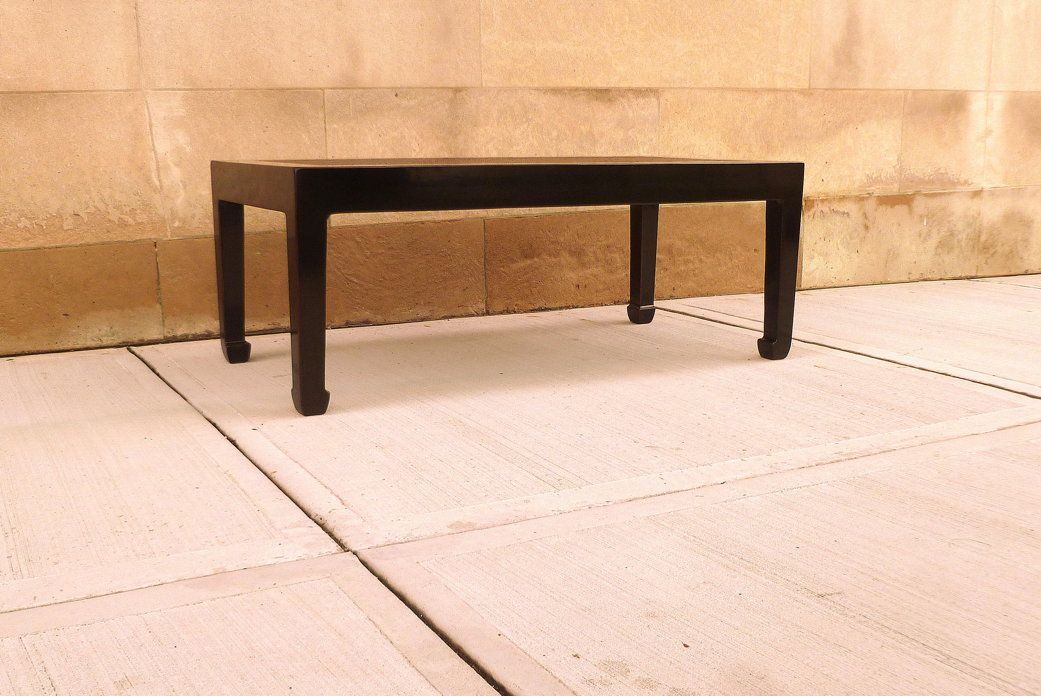 Fine Black Lacquer Low Table with Canned Top 3