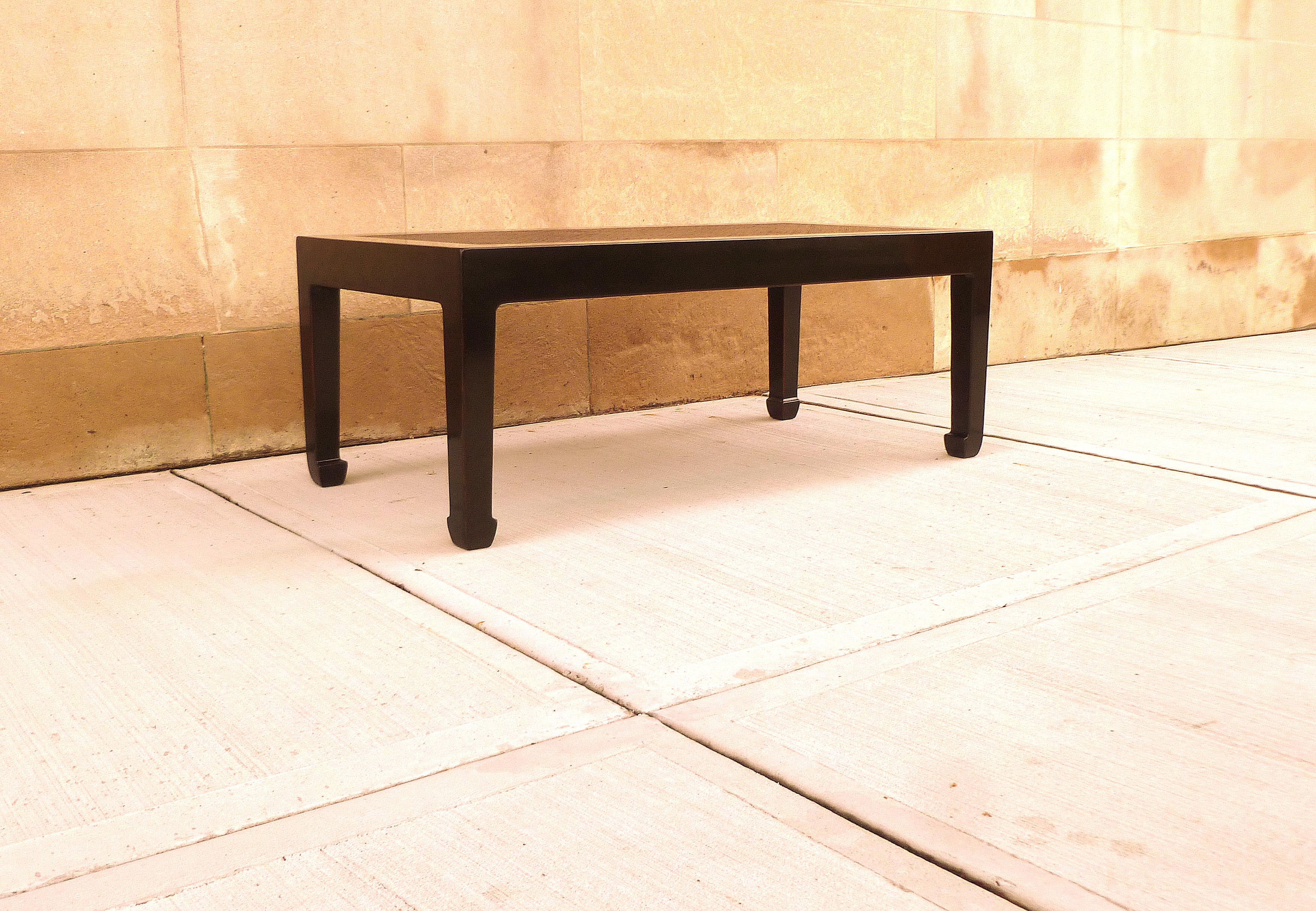 Fine Black Lacquer Low Table with Canned Top 4