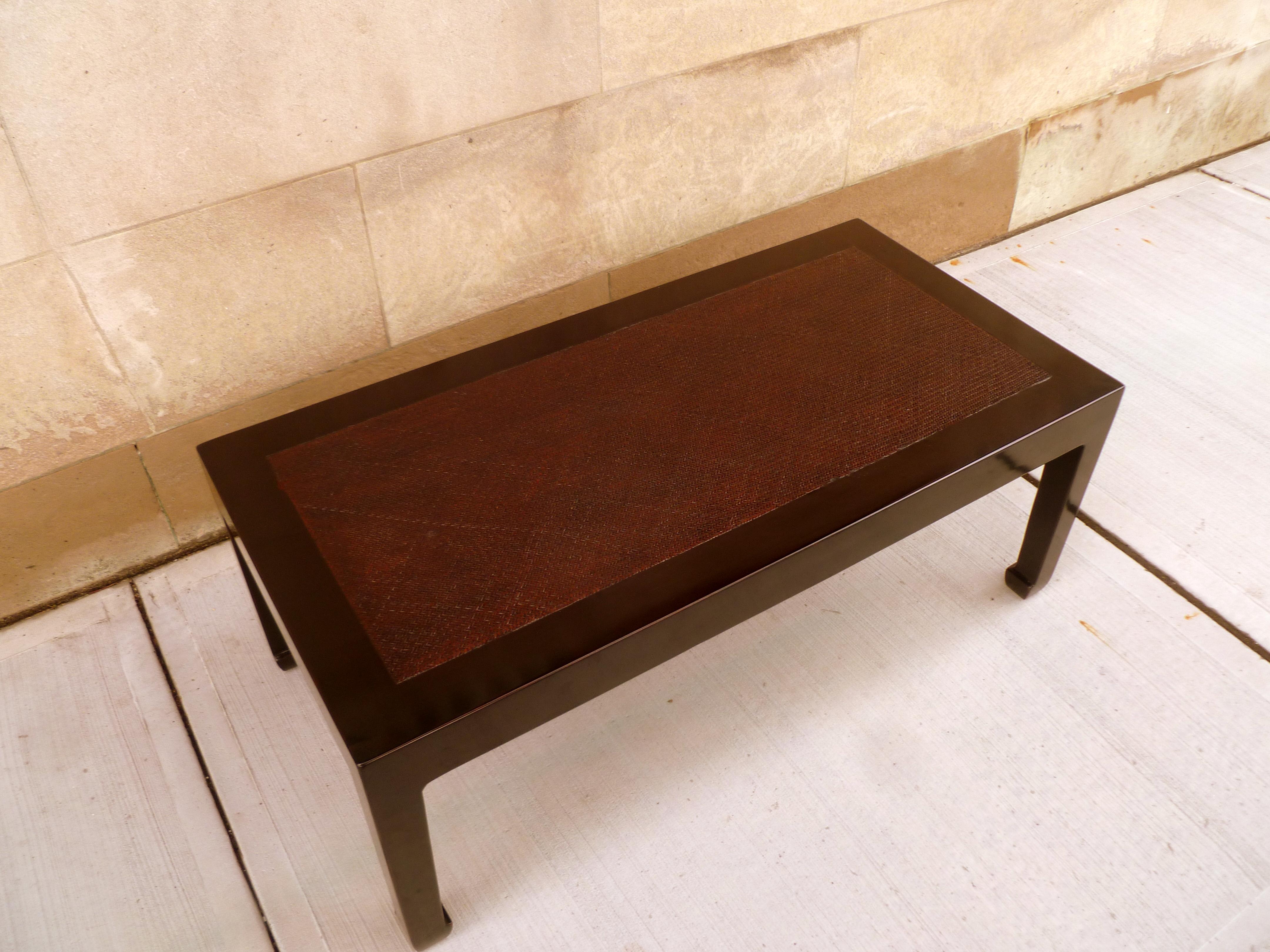 Fine Black Lacquer Low Table with Canned Top 5