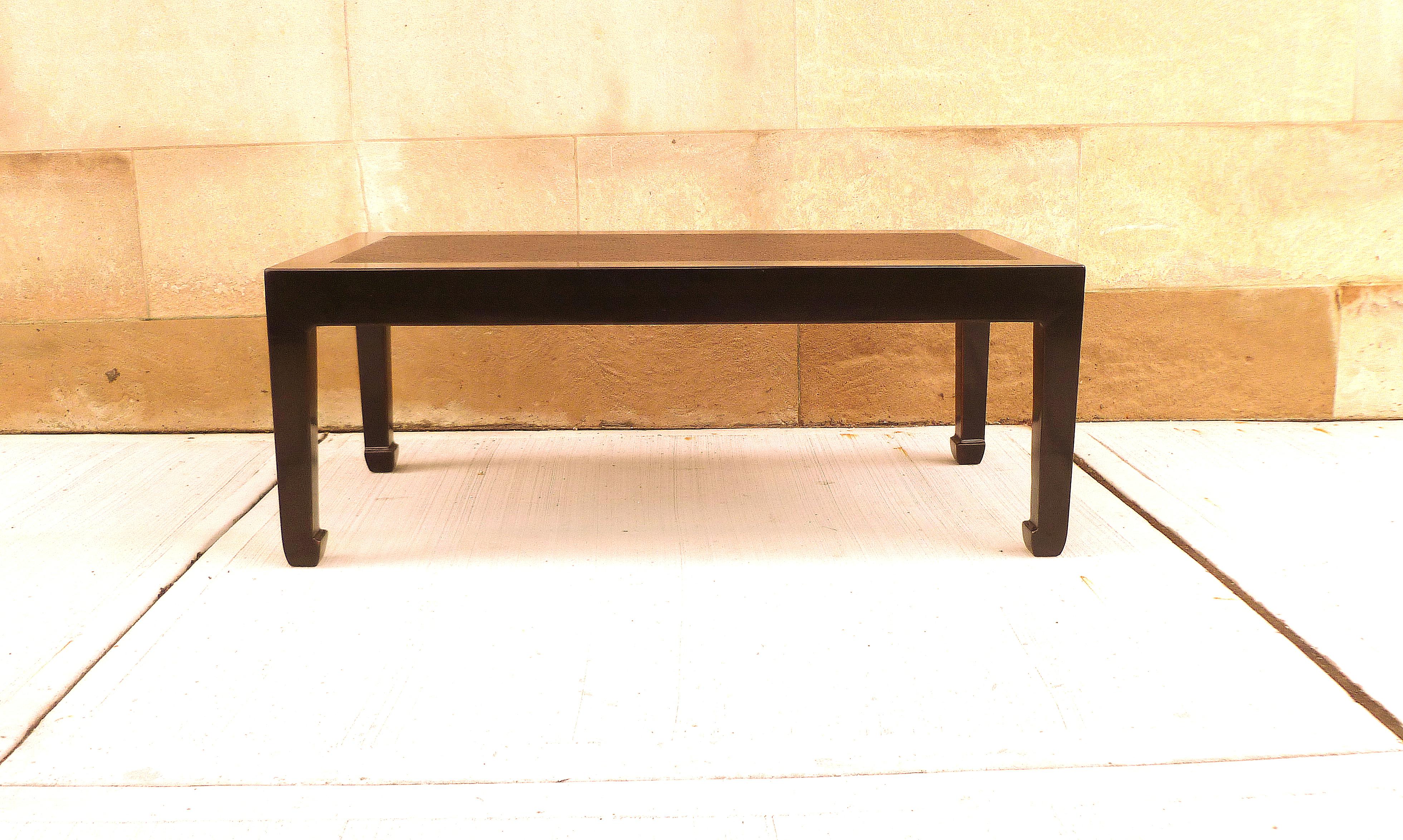 Ming Fine Black Lacquer Low Table with Canned Top