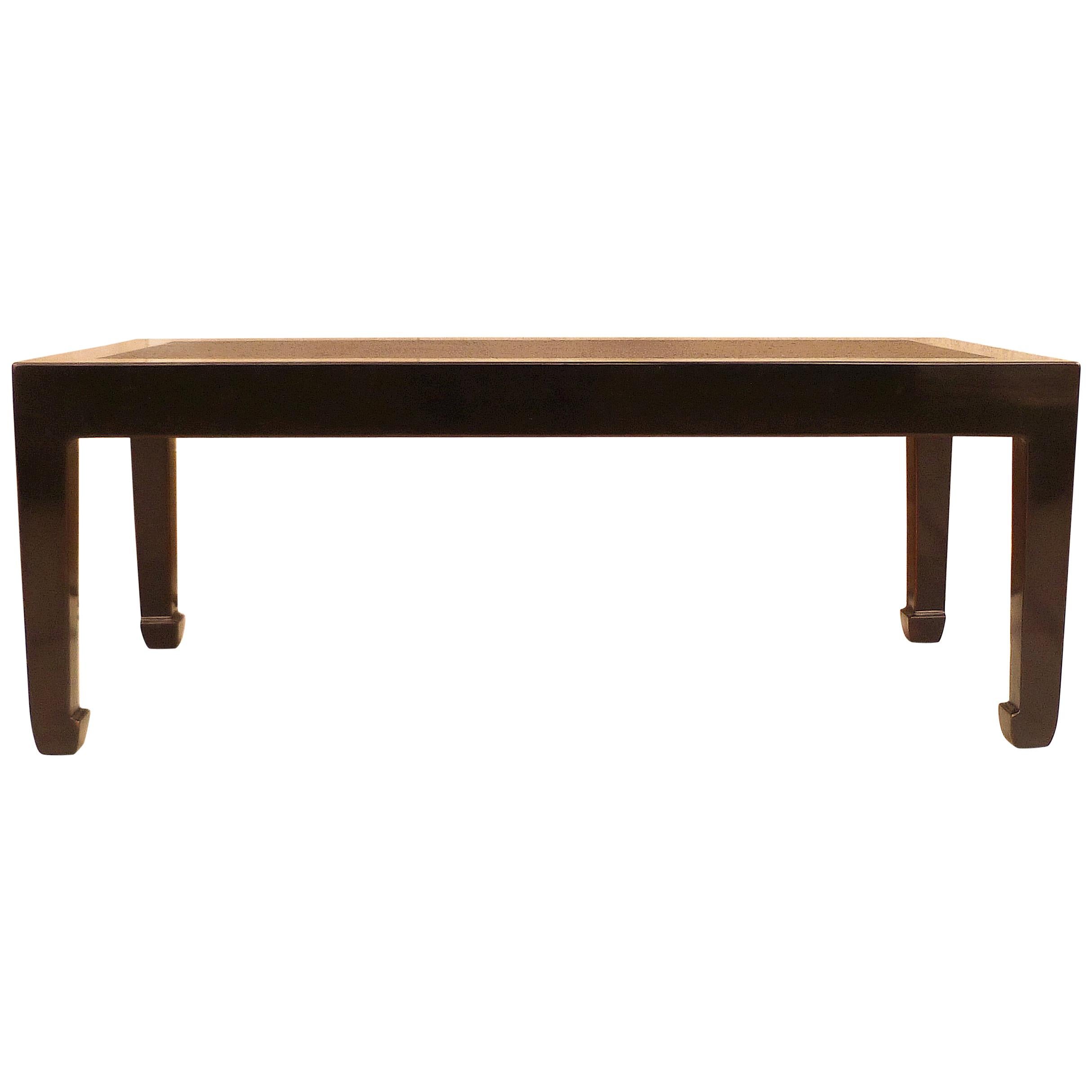 Fine Black Lacquer Low Table with Canned Top