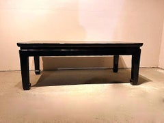 Fine Black Lacquer Low Table with Gilt Motif