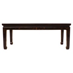 Fine Black Lacquer Low Table with Gilt Motif