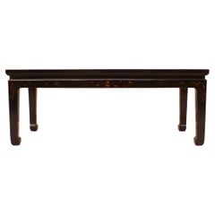 Fine Black Lacquer Low Table with Gilt Motif