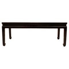 Fine Black Lacquer Low Table with Gilt Motif