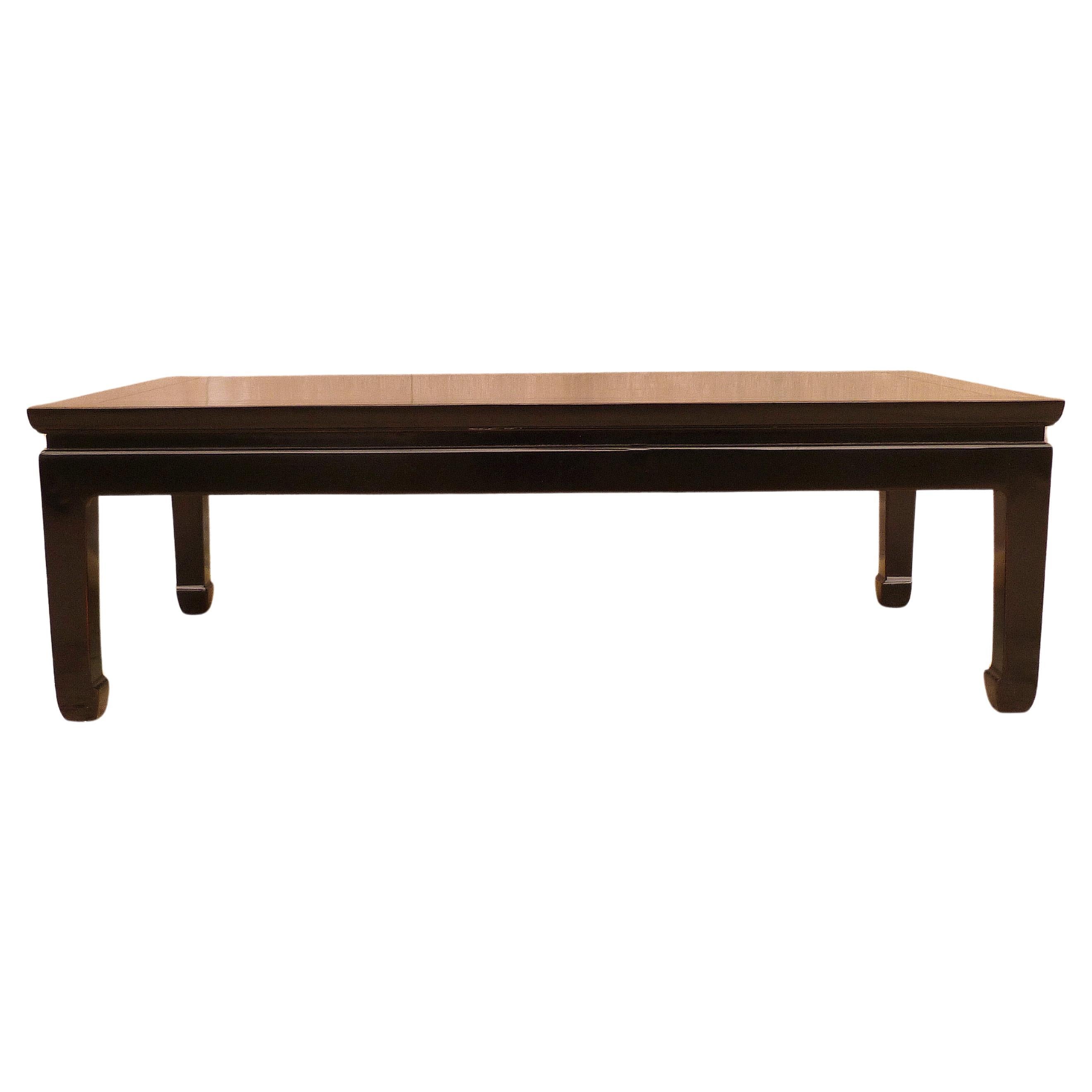 Fine Black Lacquer Low Table with Gilt Motif
