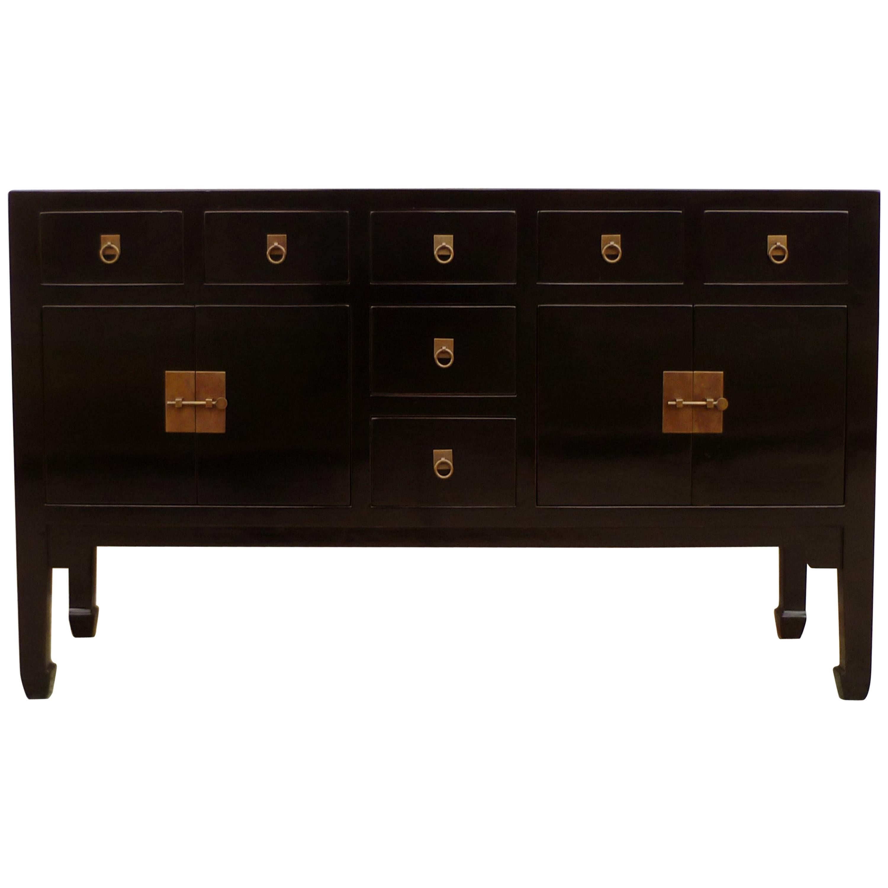 Fine Black Lacquer Sideboard / Console Table