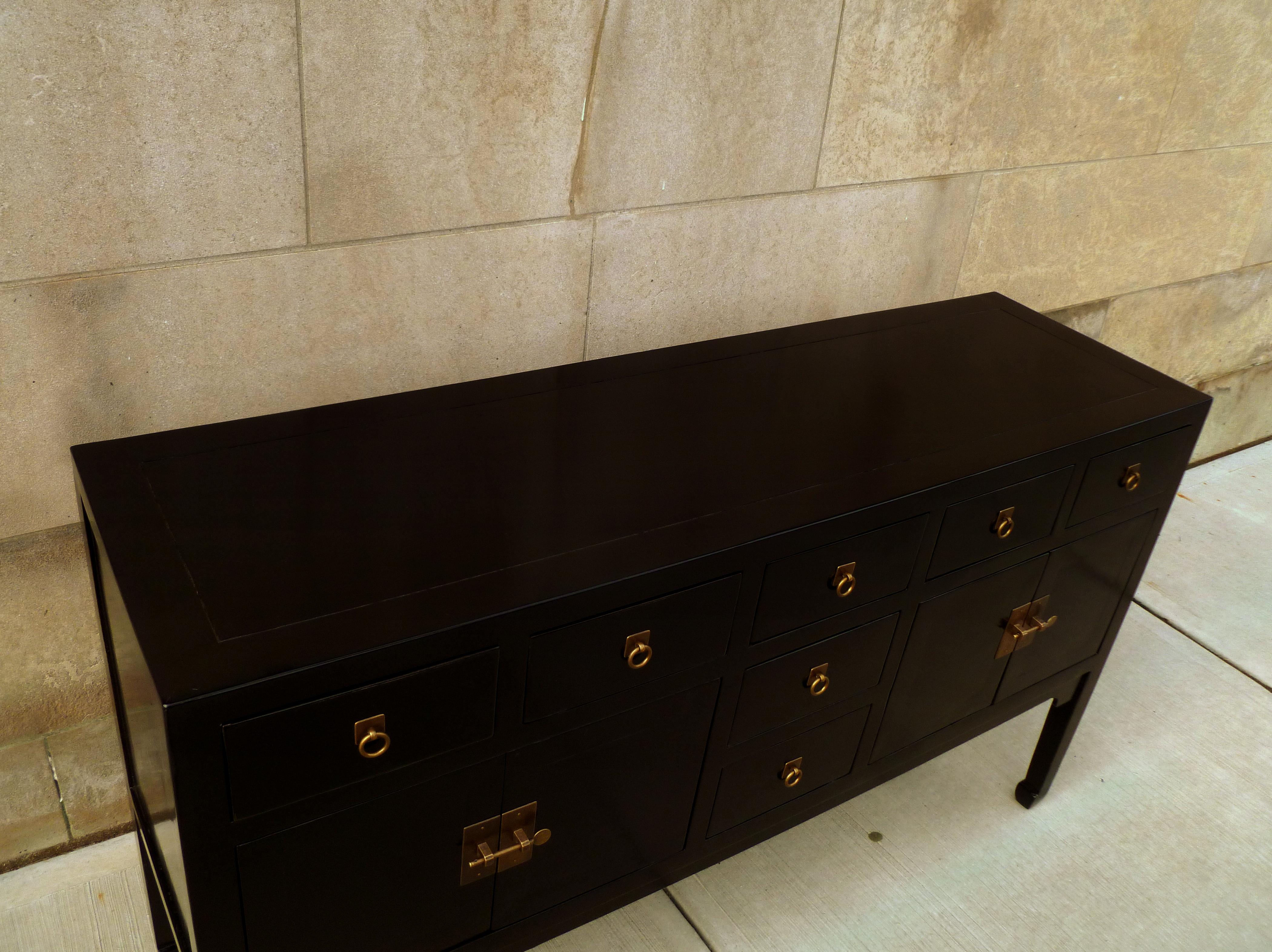 Fine Black Lacquer Sideboard For Sale 4