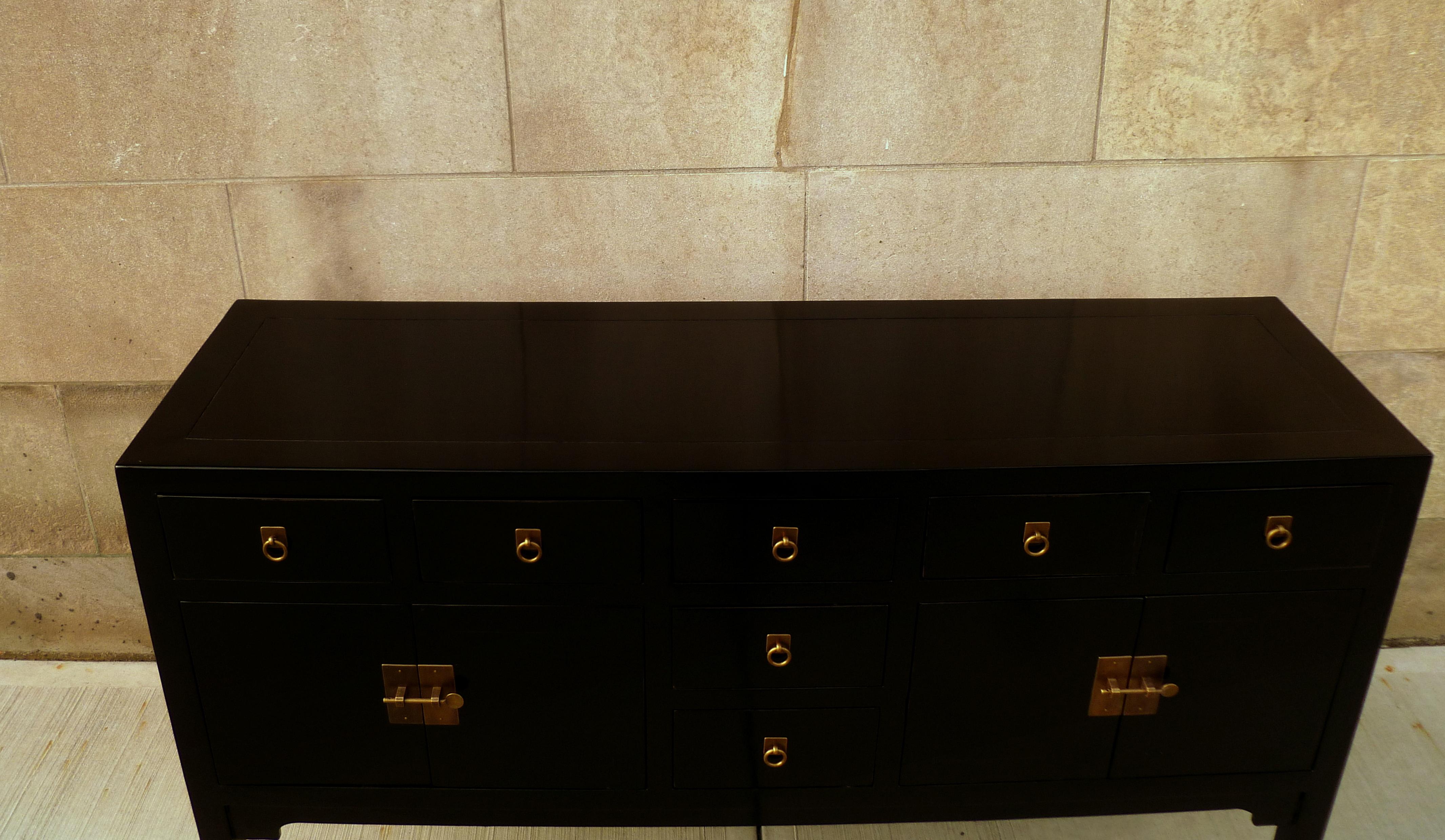 Fine Black Lacquer Sideboard For Sale 5