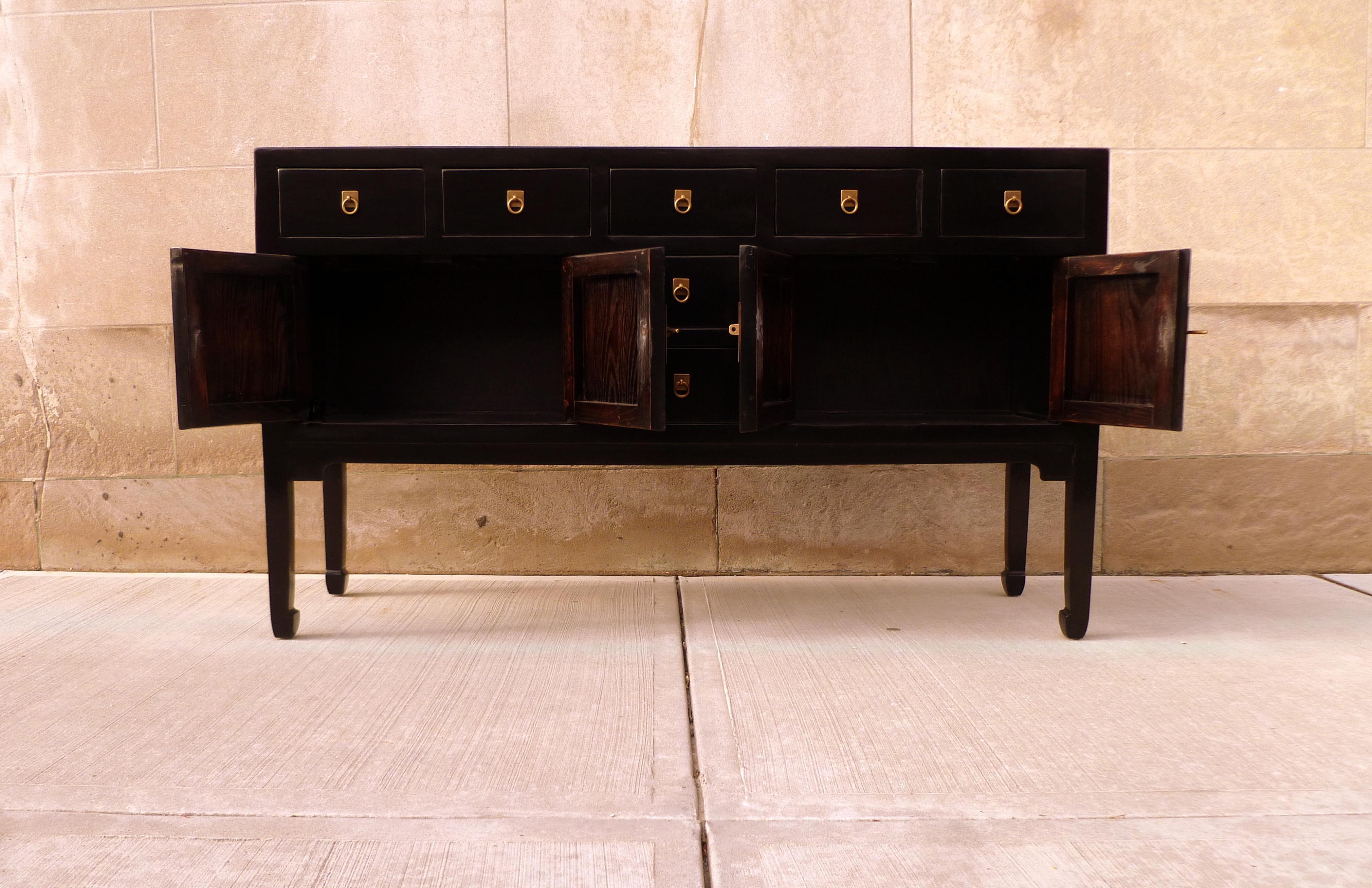 Fine Black Lacquer Sideboard For Sale 6