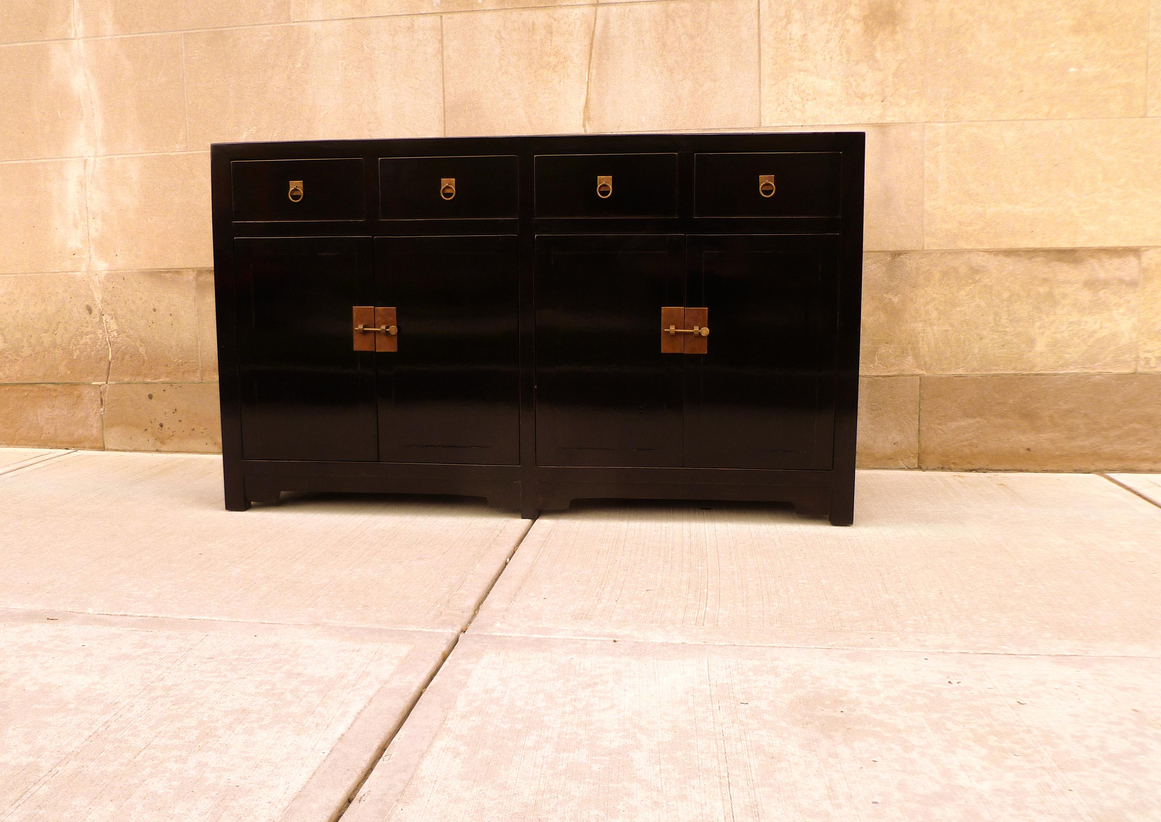 Ming Fine Black Lacquer Sideboard