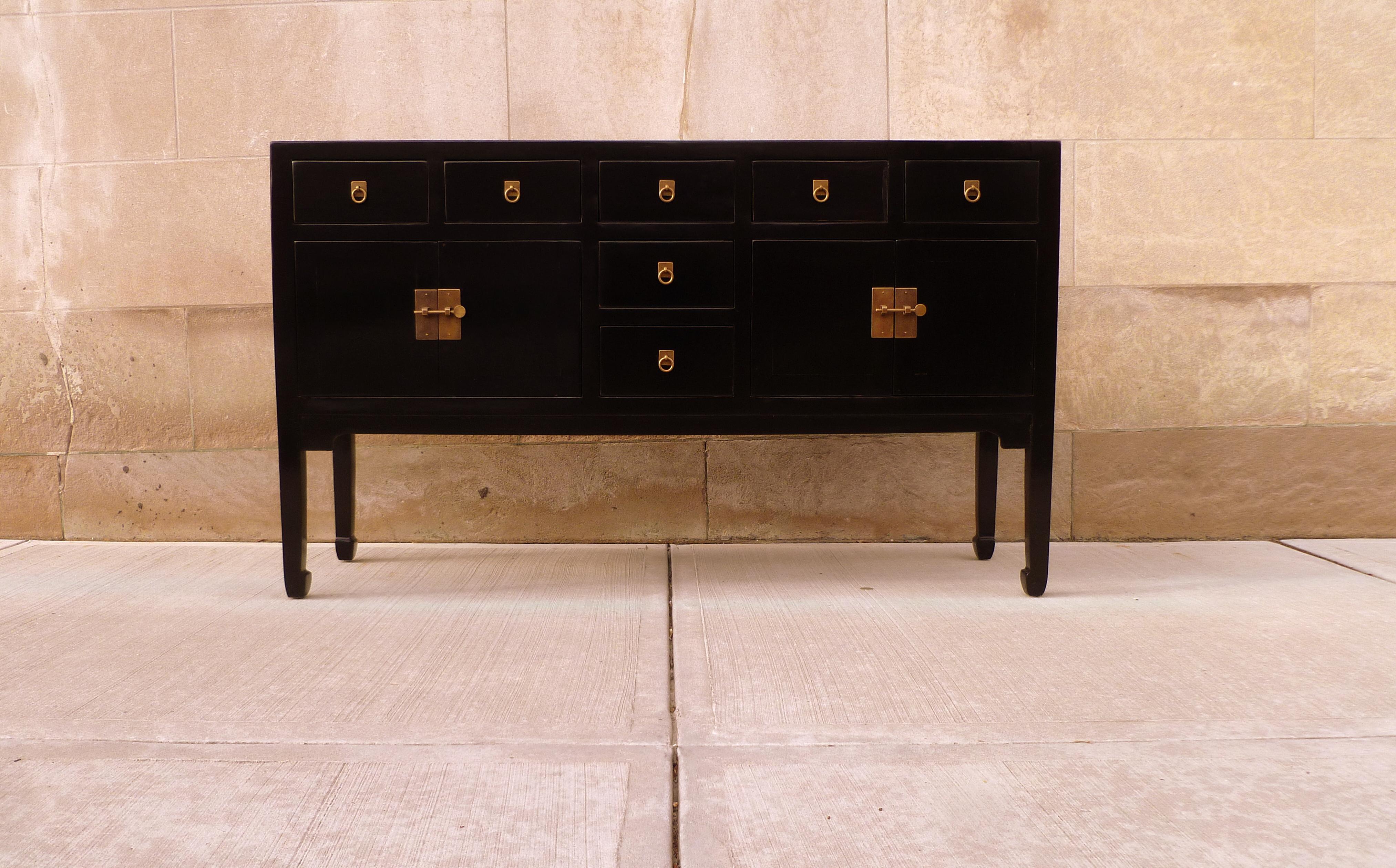 Ming Fine Black Lacquer Sideboard