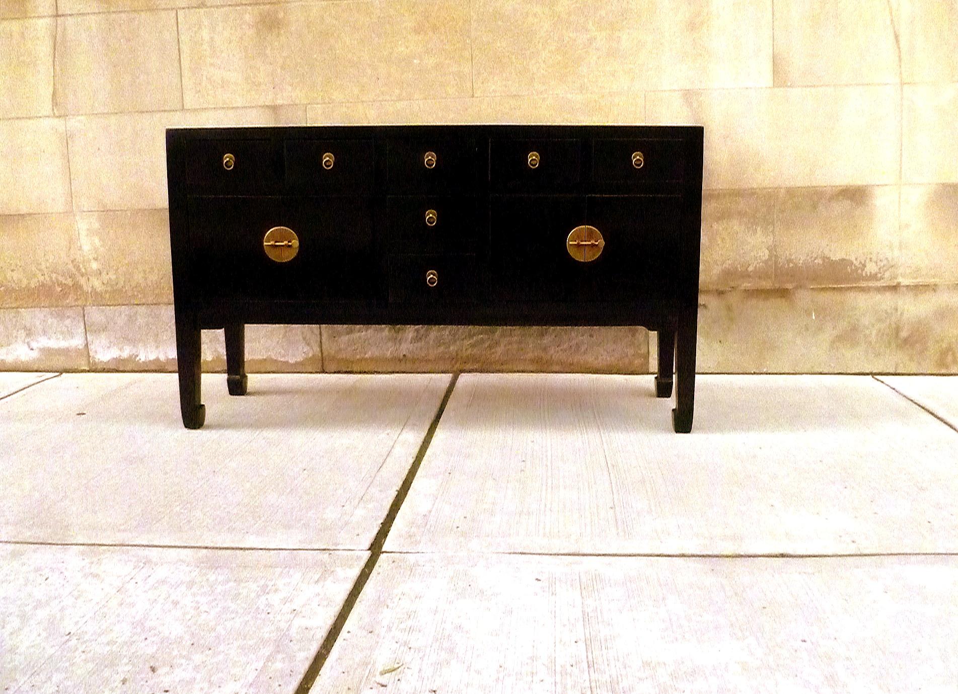Ming Fine Black Lacquer Sideboard