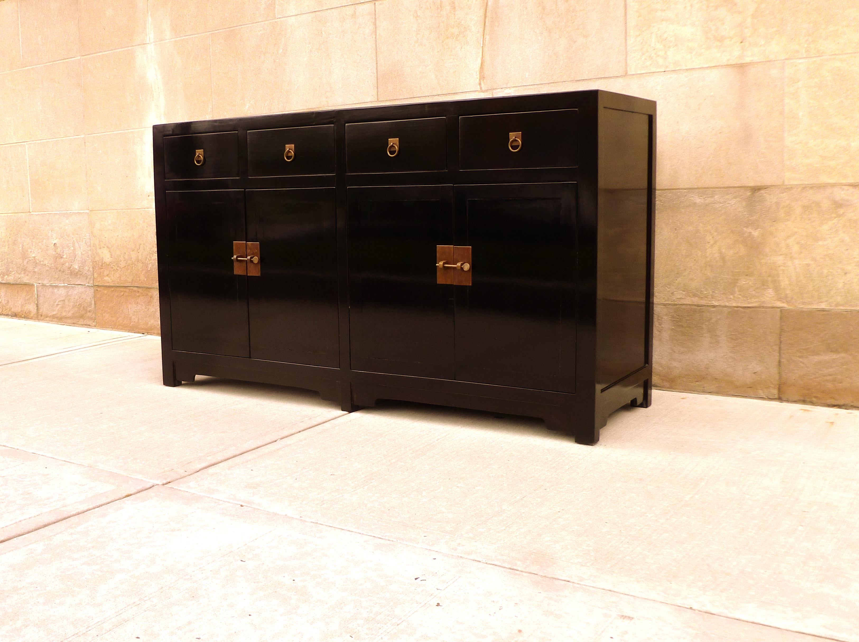 Chinese Fine Black Lacquer Sideboard