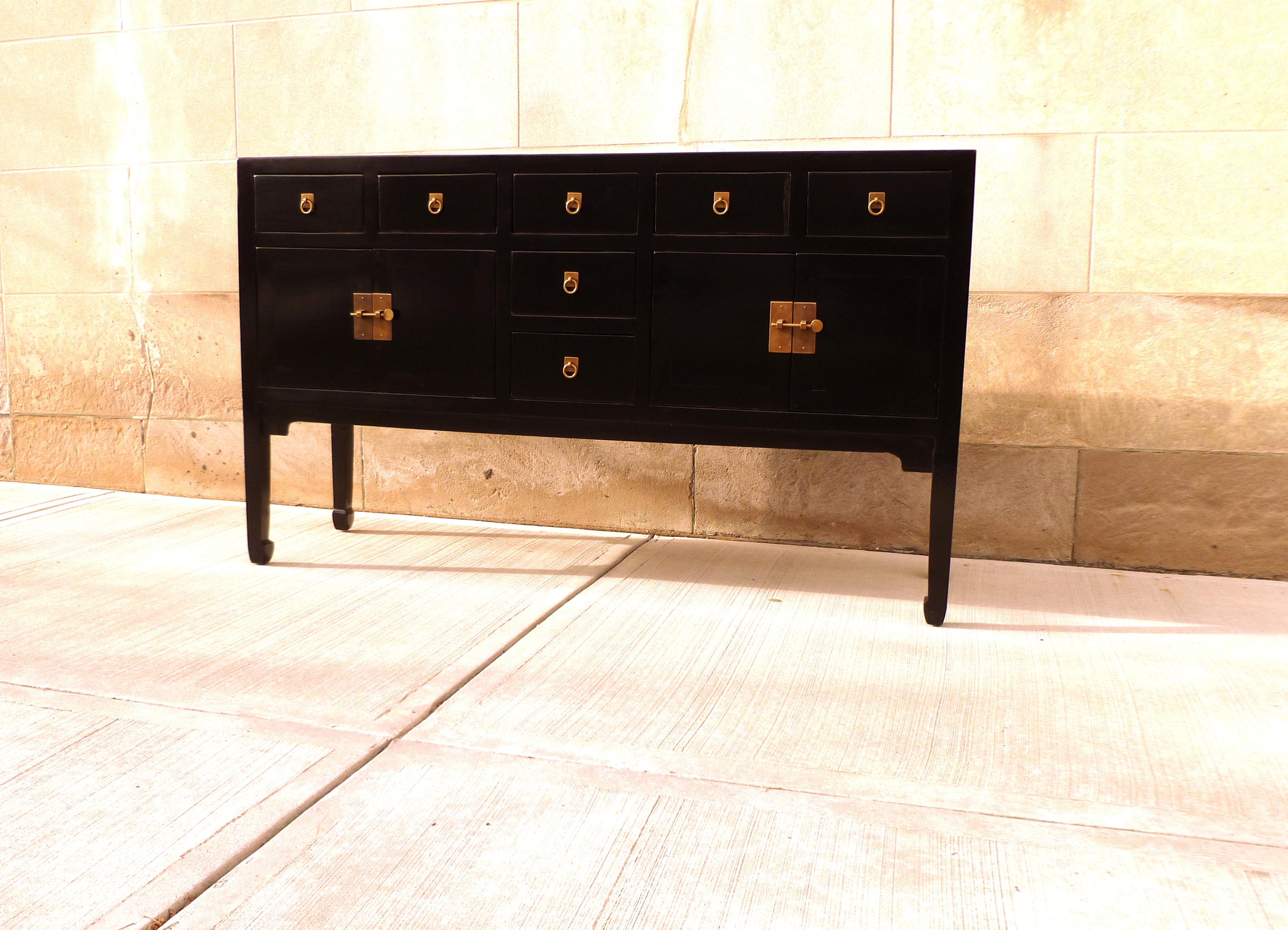 Chinese Fine Black Lacquer Sideboard