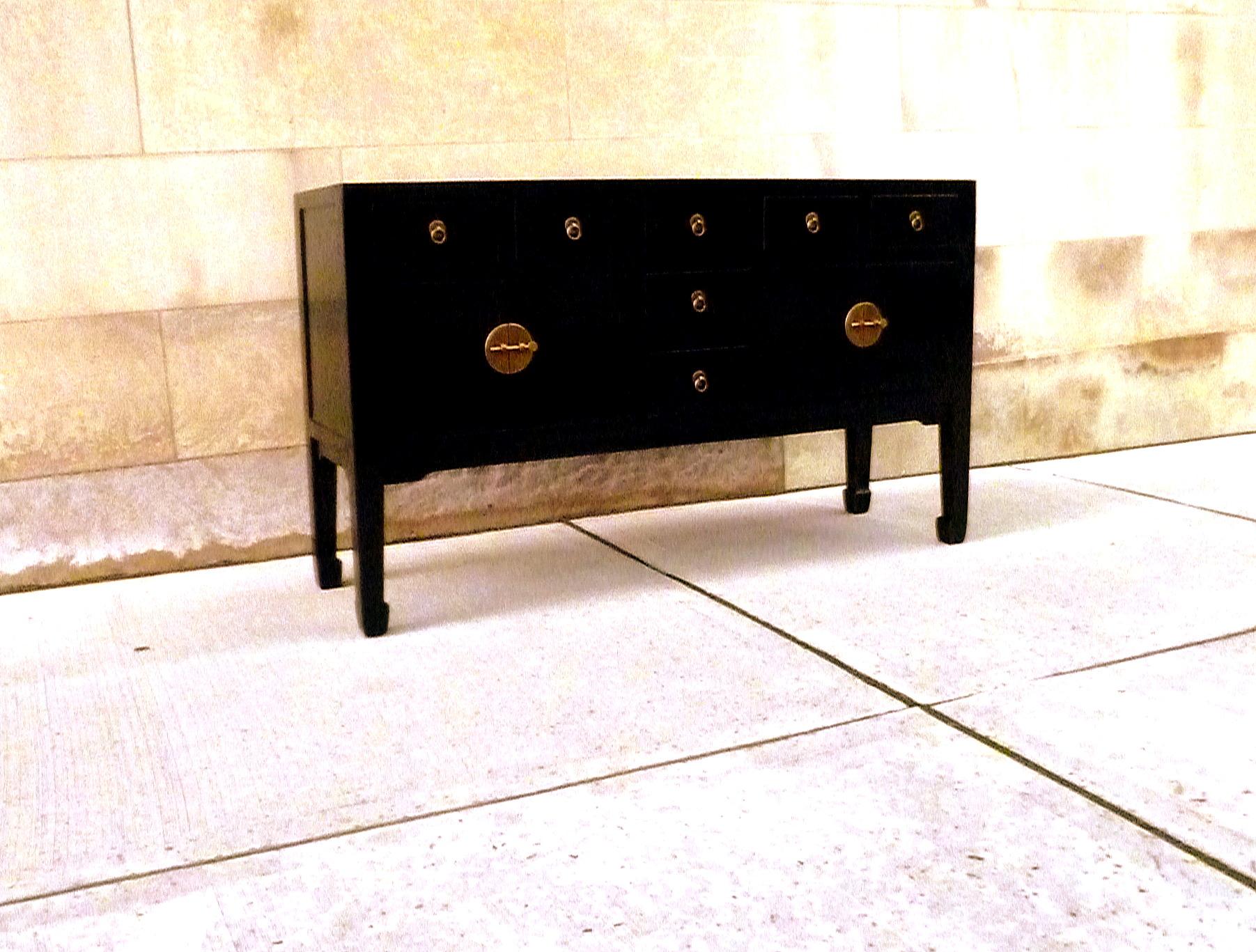 20th Century Fine Black Lacquer Sideboard