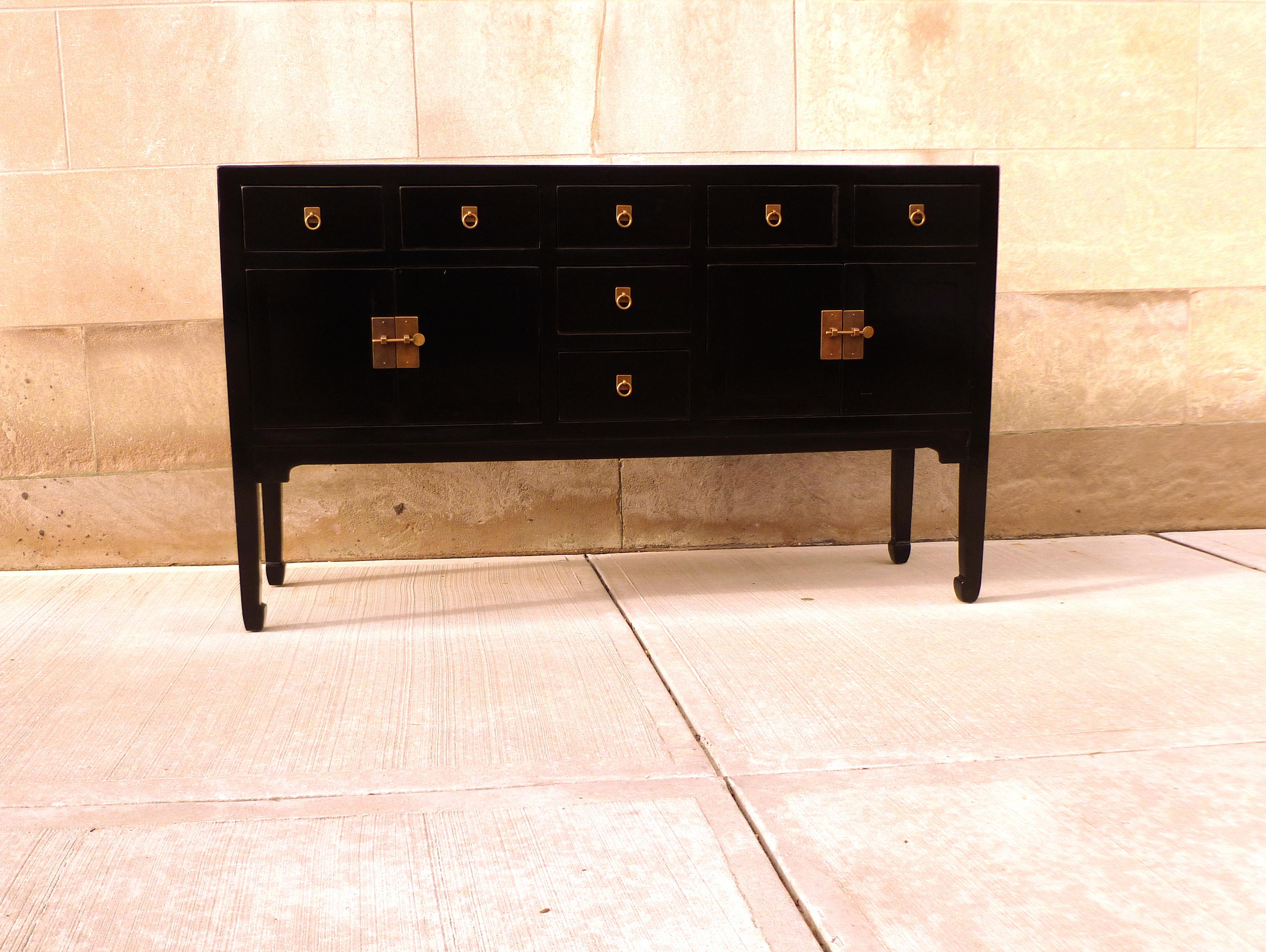20th Century Fine Black Lacquer Sideboard For Sale