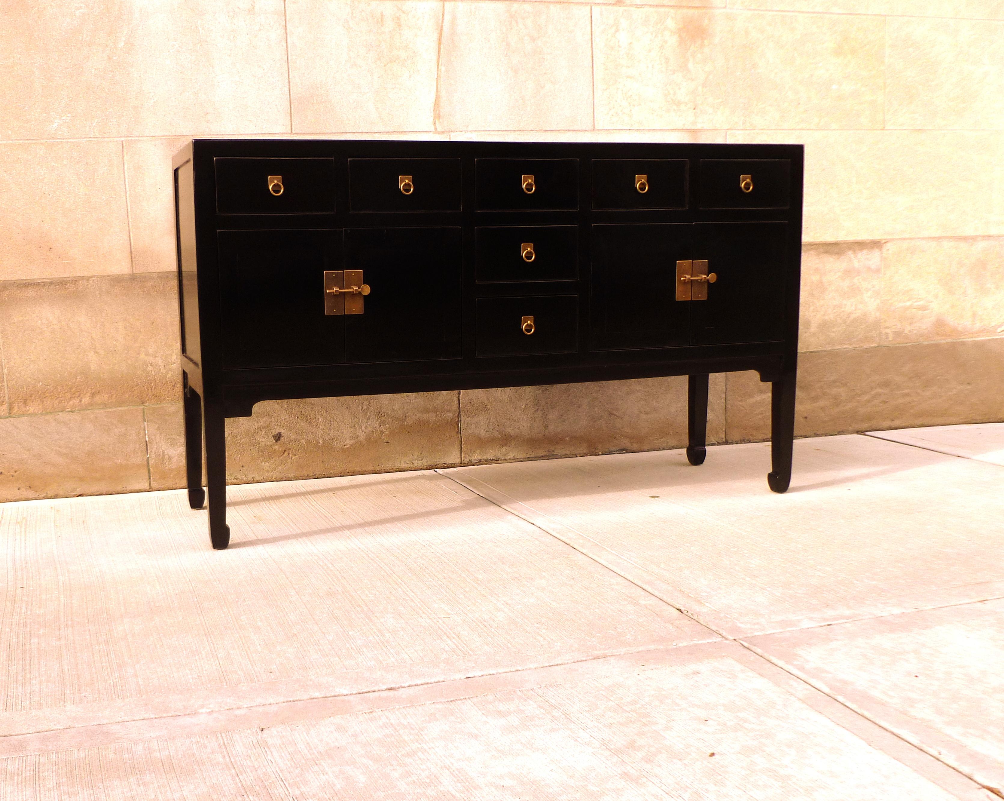 Fine Black Lacquer Sideboard For Sale 1