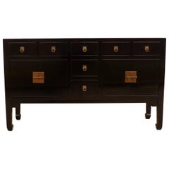 Sideboard aus schwarzem Lack