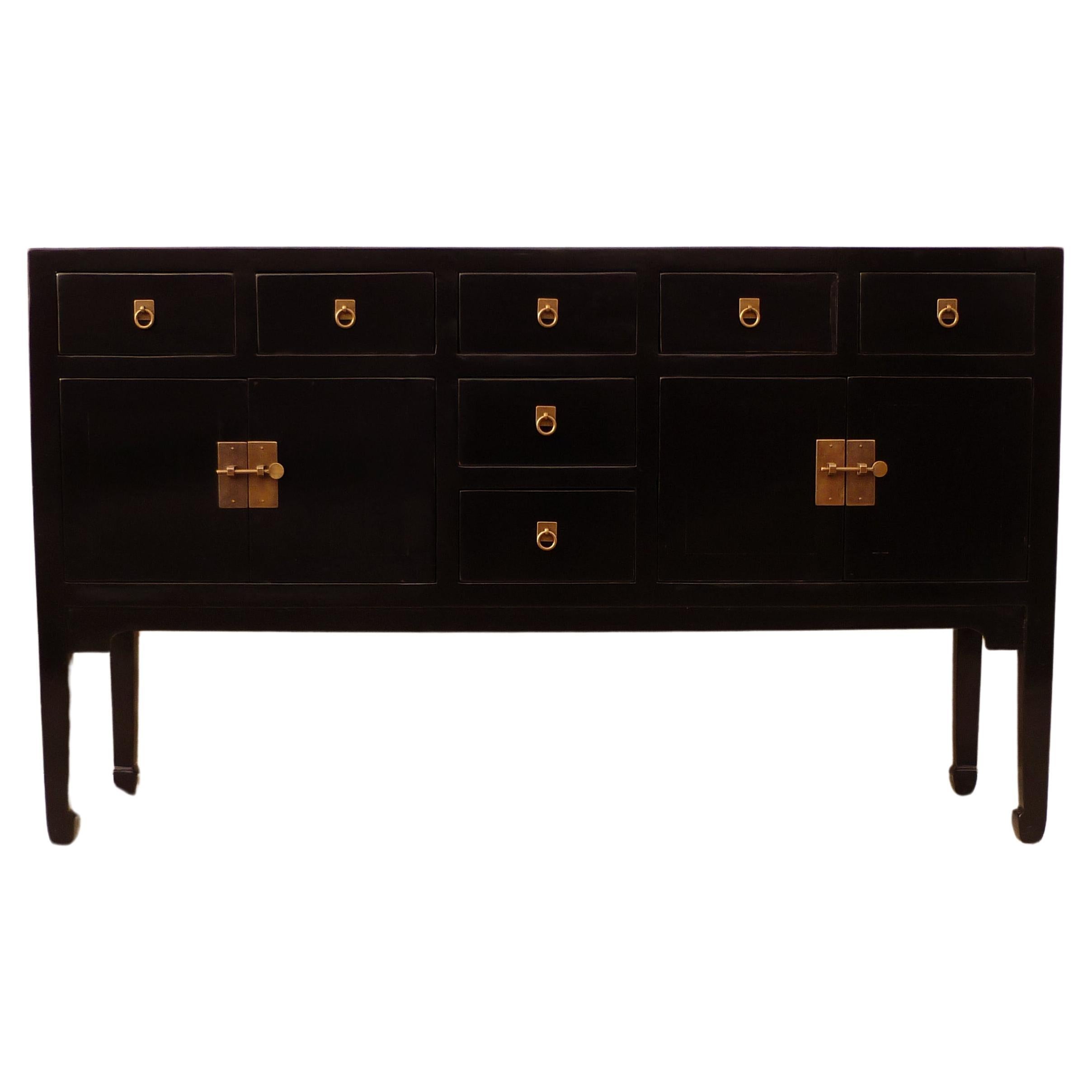 Fine Black Lacquer Sideboard For Sale