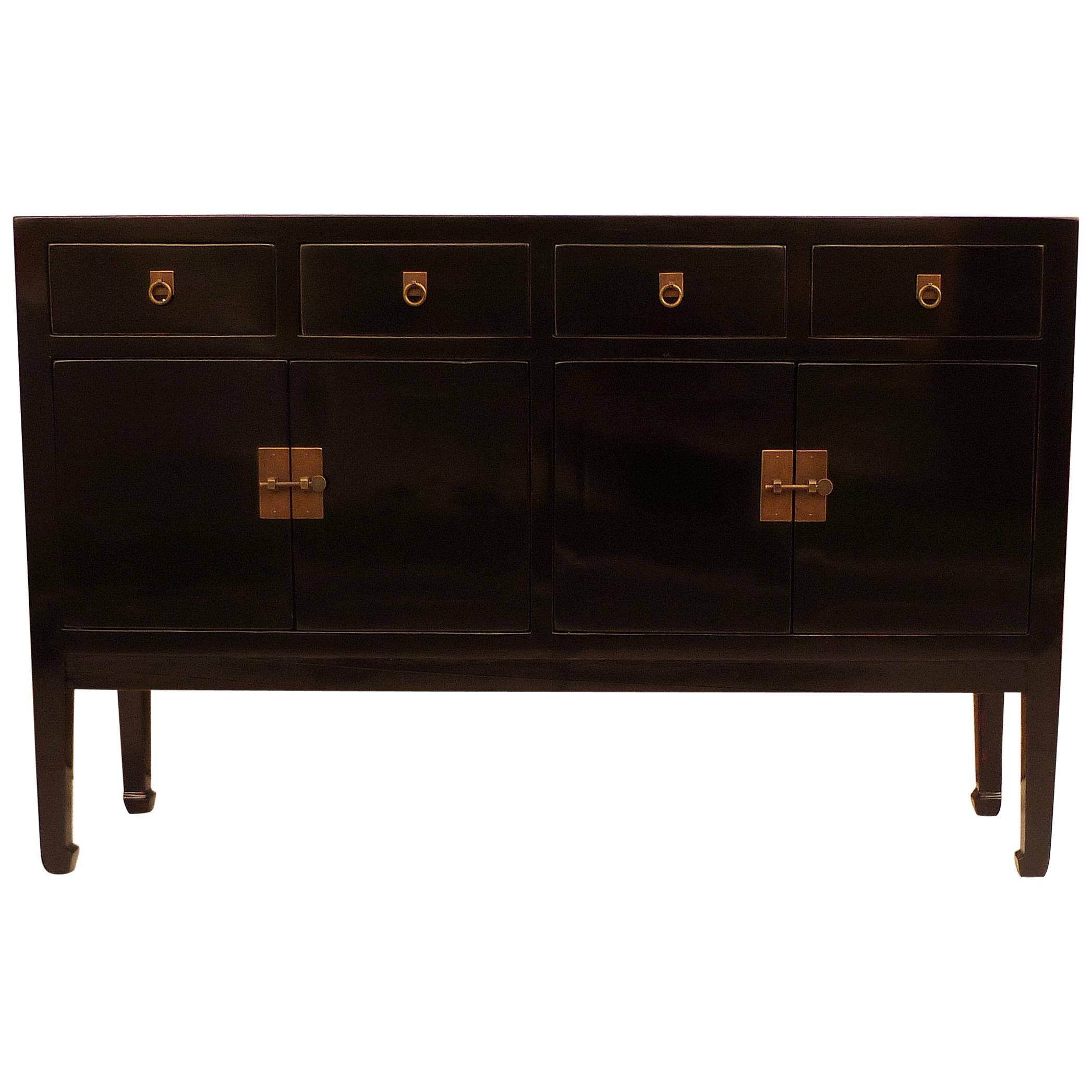 Fine Black Lacquer Sideboard or Console Table