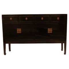 Antique Fine Black Lacquer Sideboard or Console Table
