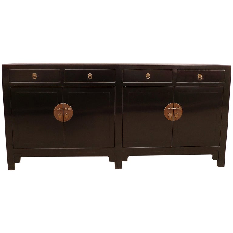 Fine Black Lacquer Sideboard with Drawers and Doors at 1stDibs laquer