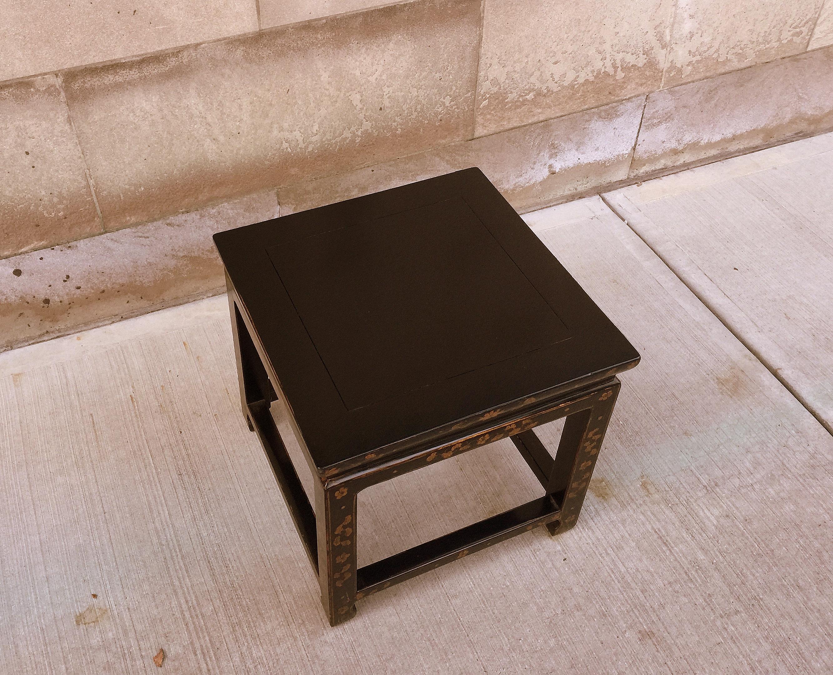 Fine Black Lacquer Stool / End Table 3