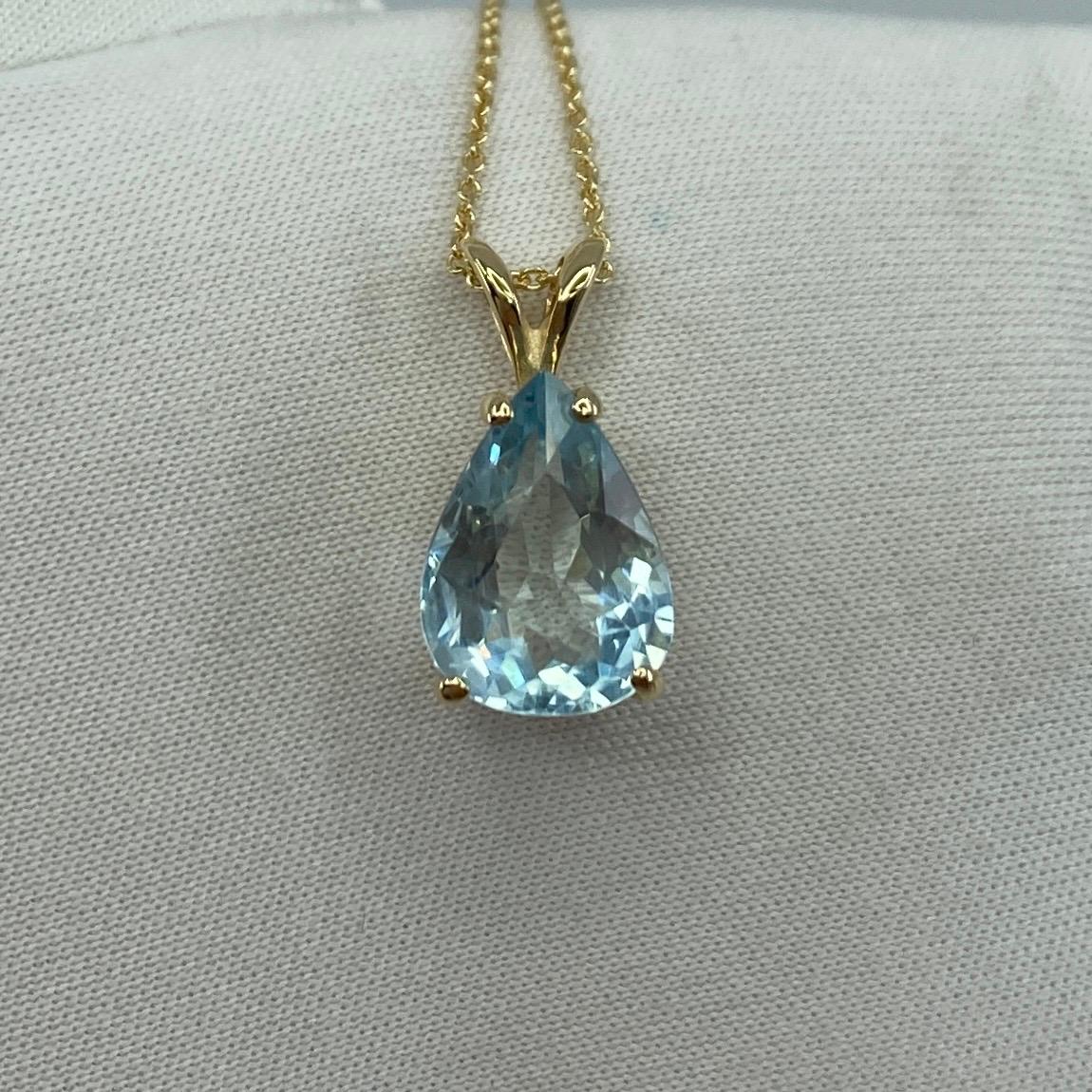 pear shaped aquamarine necklace