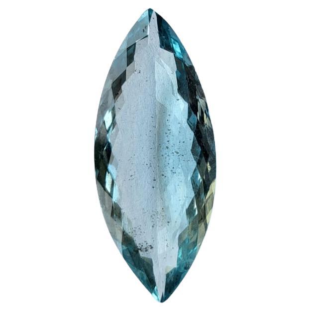 Fine Blue Aquamarine 29.29 Carat Marquise Cut Loose Gemstone For Sale