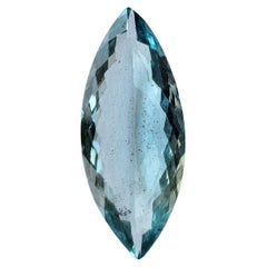 Aigue-marine bleue fine taille marquise 29,29 carats, pierre précieuse