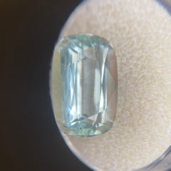 Fine Blue Aquamarine 8.17 Carat Cushion Cut Top Grade Rare Beryl Gemstone